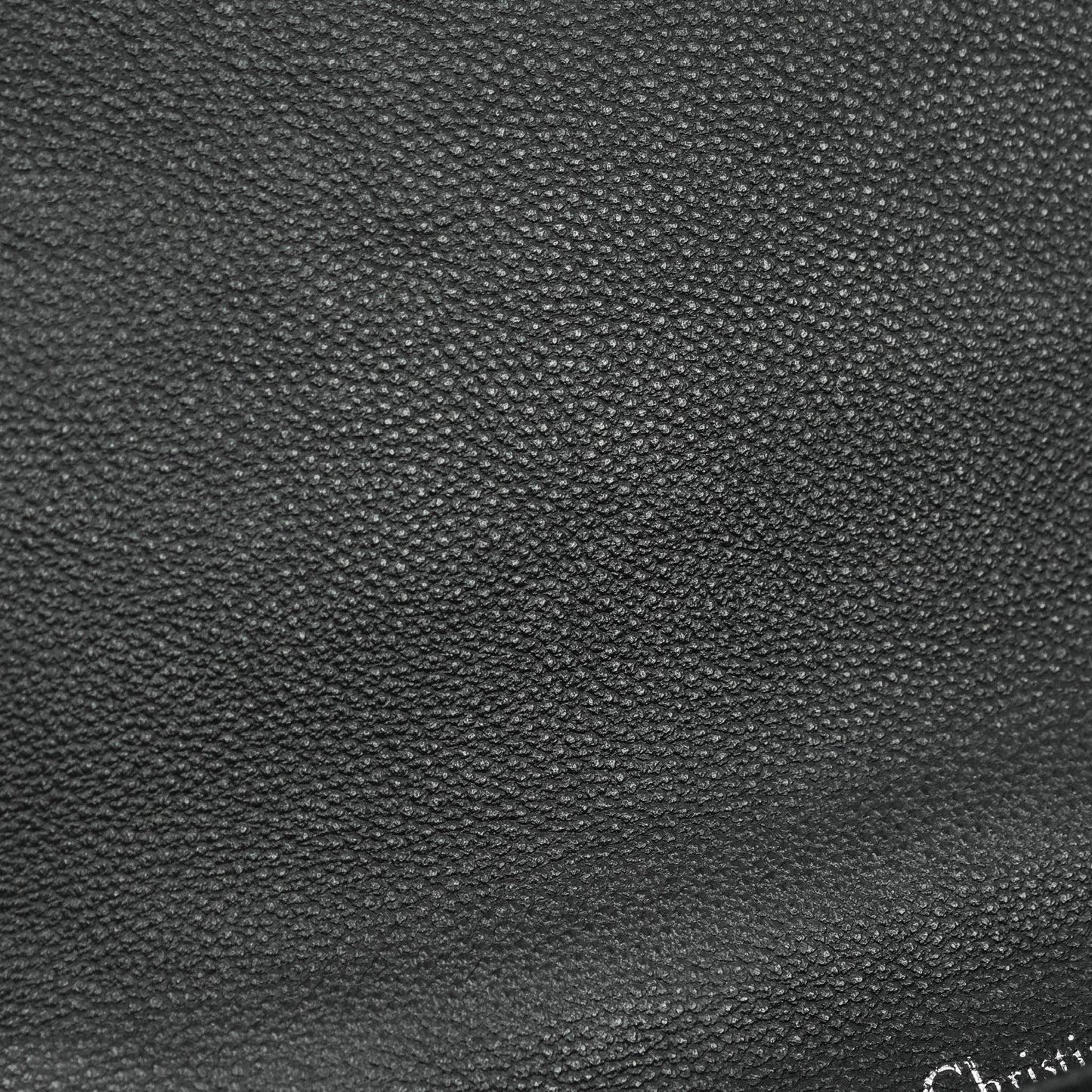 Christian Dior Diorama Medium Flap Shoulder Bag Black Grained Leather Silver Hardware