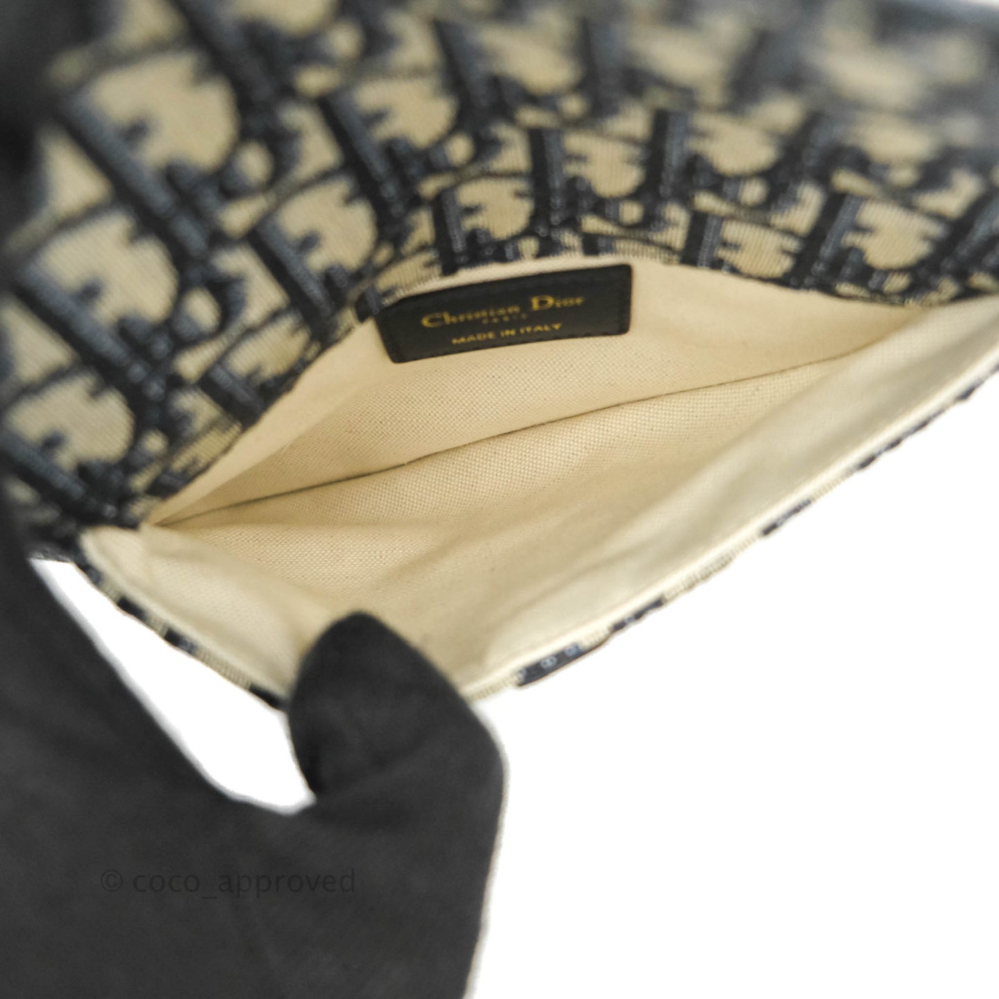 Christian Dior Blue Oblique Jacquard Saddle Belt Bag