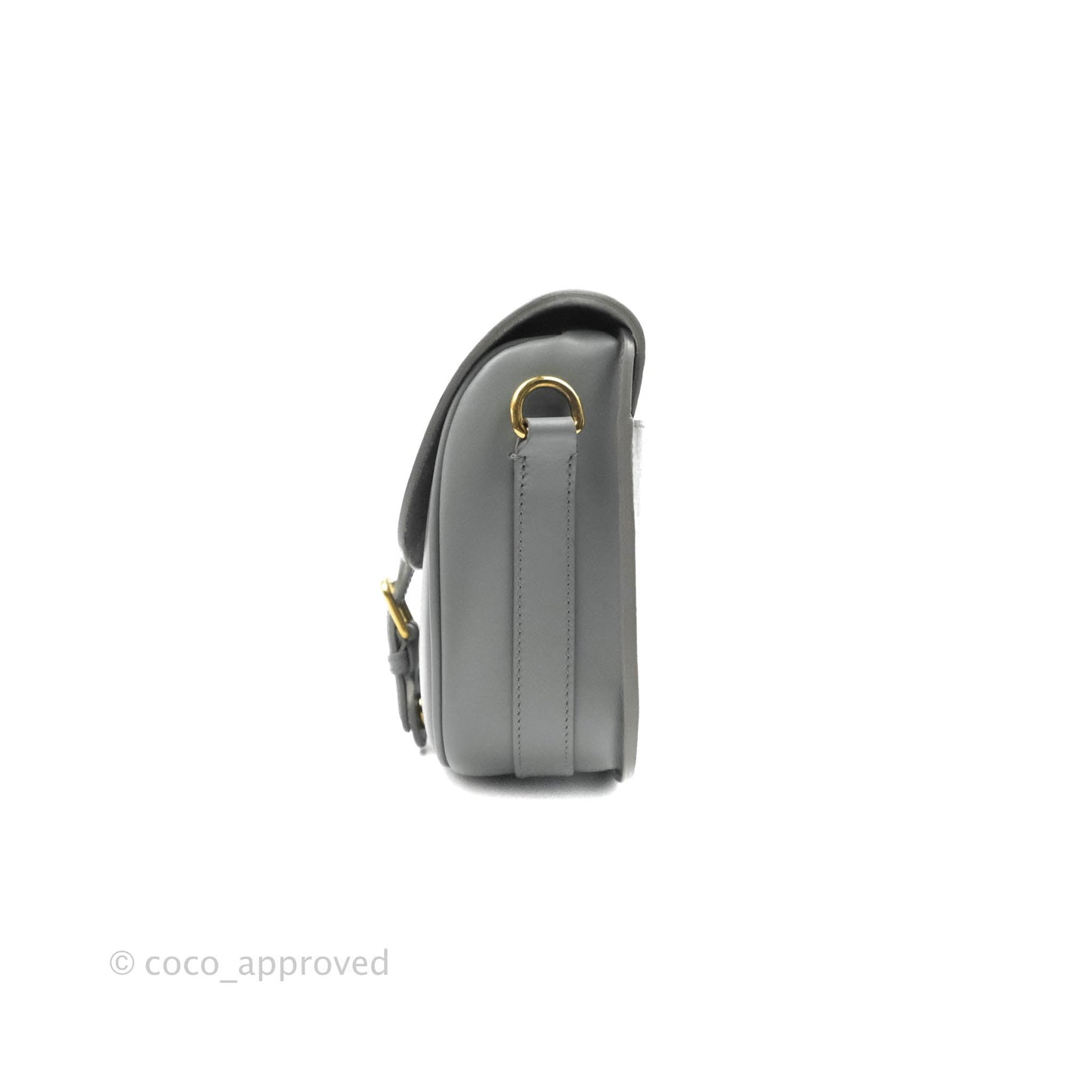 Christian Dior Box Calfskin Medium Bobby Flap Stone Grey