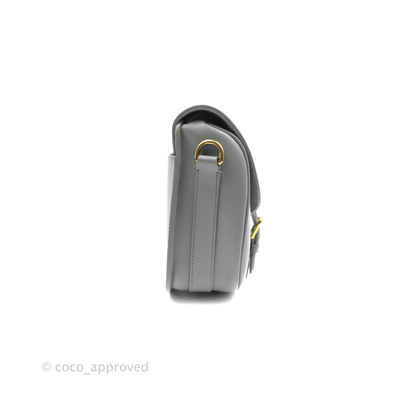 Christian Dior Box Calfskin Medium Bobby Flap Stone Grey