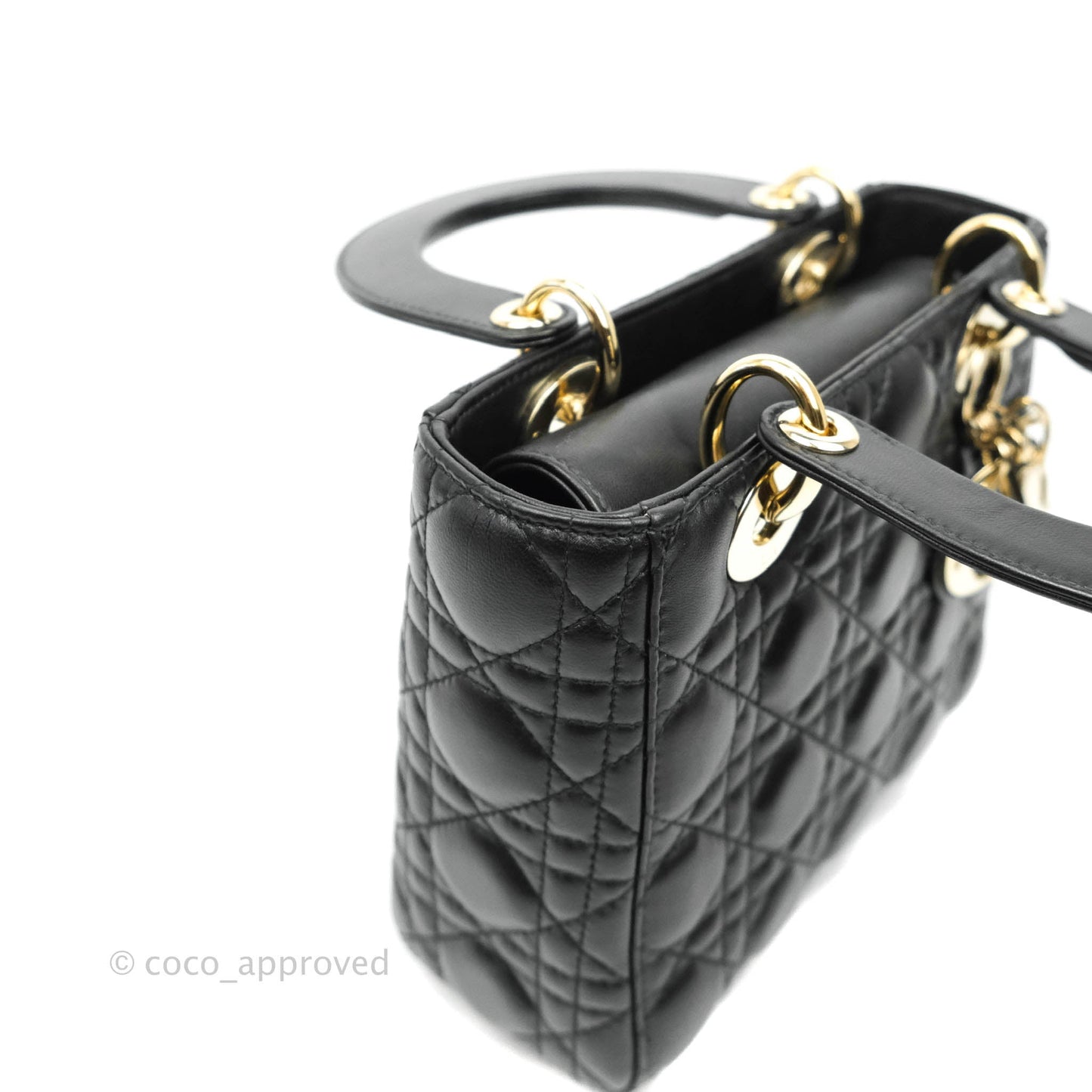 Christian Dior Lambskin My ABCDior Lady Dior Black Gold Hardware