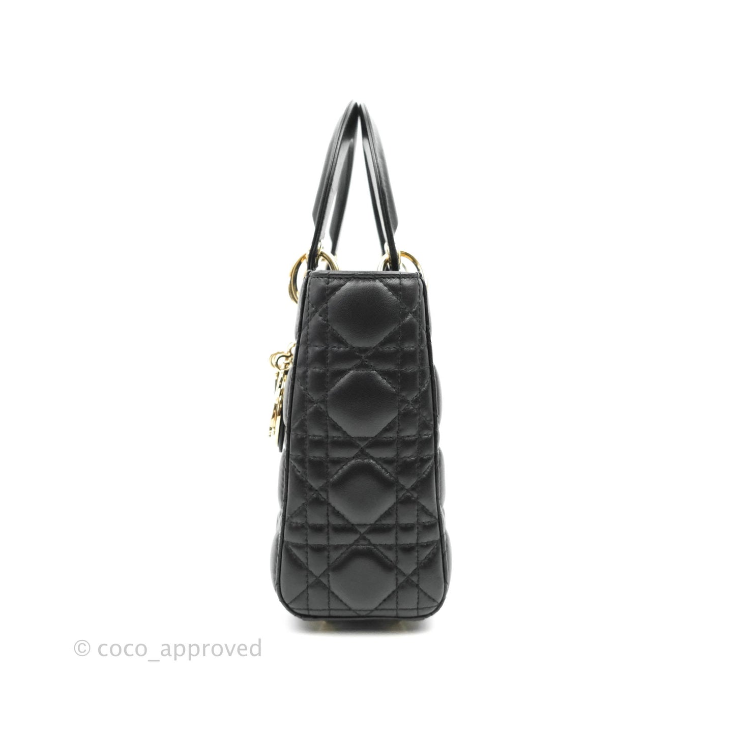 Christian Dior Lambskin My ABCDior Lady Dior Black Gold Hardware
