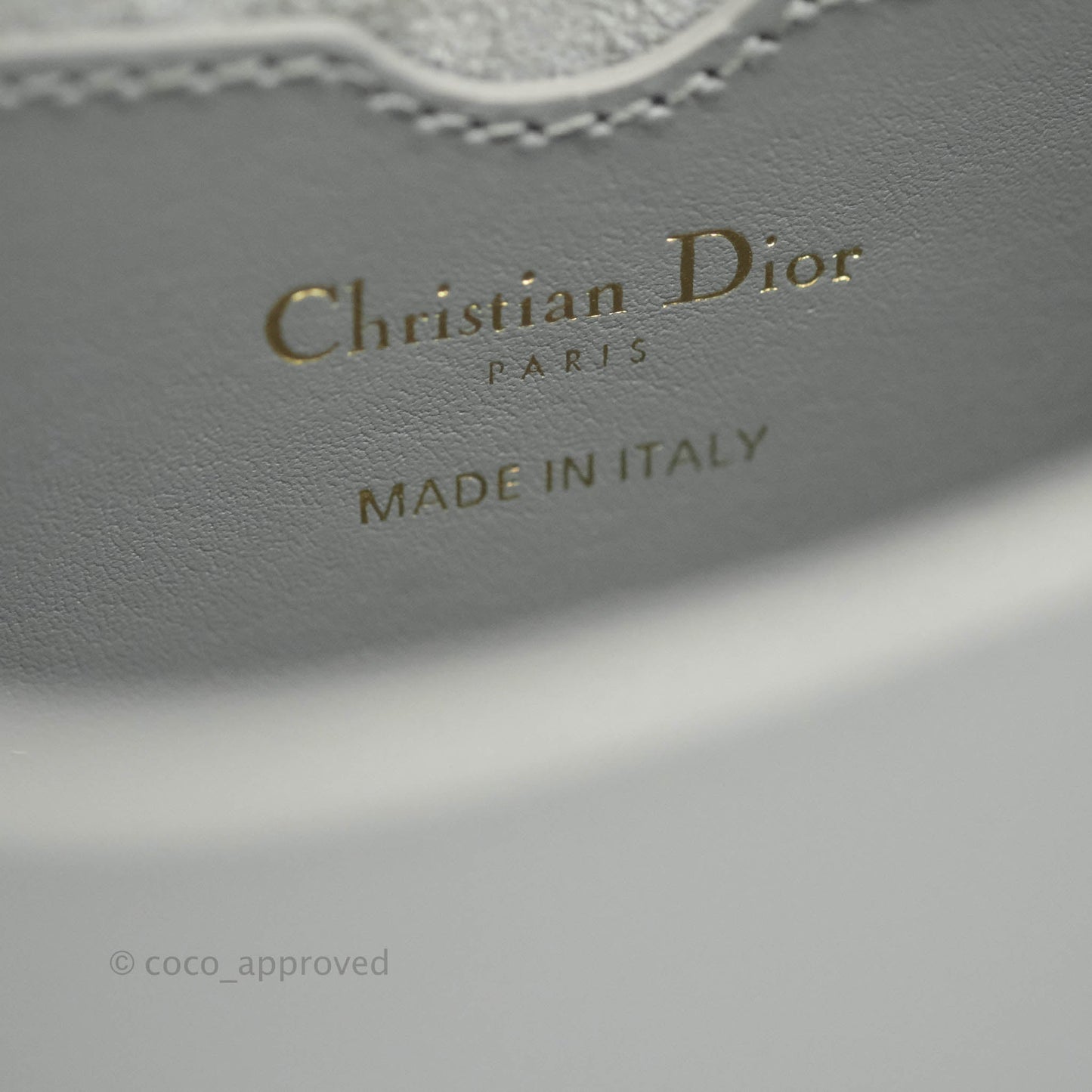 Christian Dior Box Calfskin Medium Bobby Flap Stone Grey