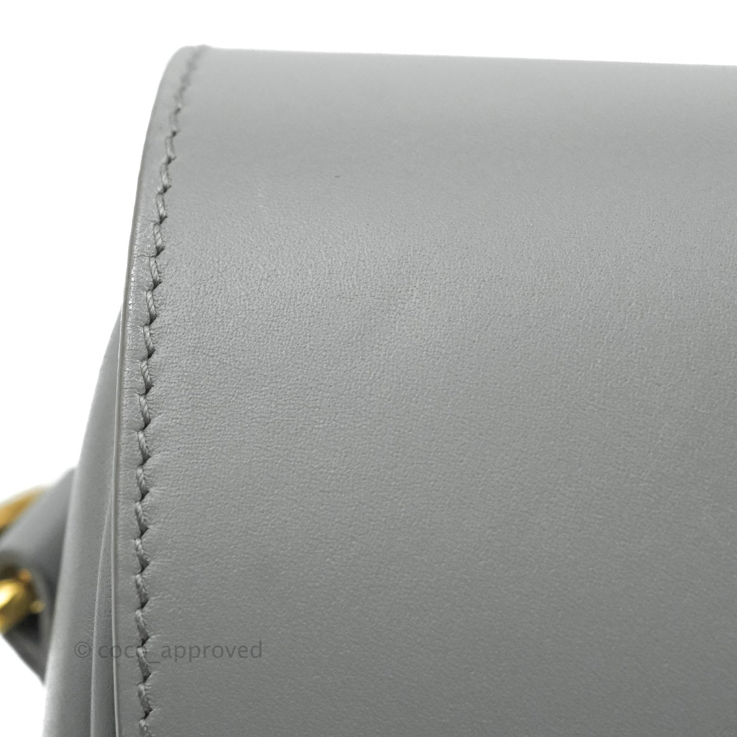 Christian Dior Box Calfskin Medium Bobby Flap Stone Grey