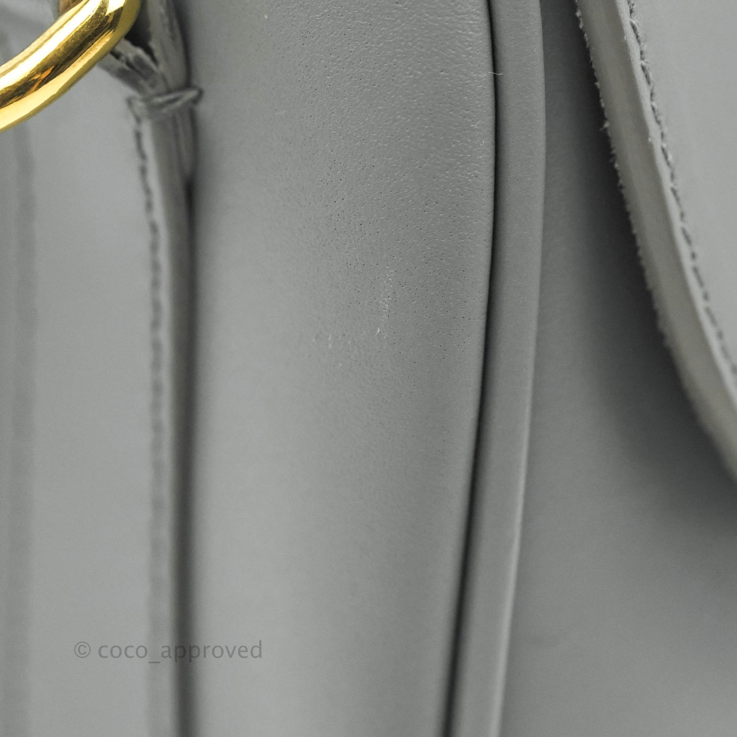 Christian Dior Box Calfskin Medium Bobby Flap Stone Grey