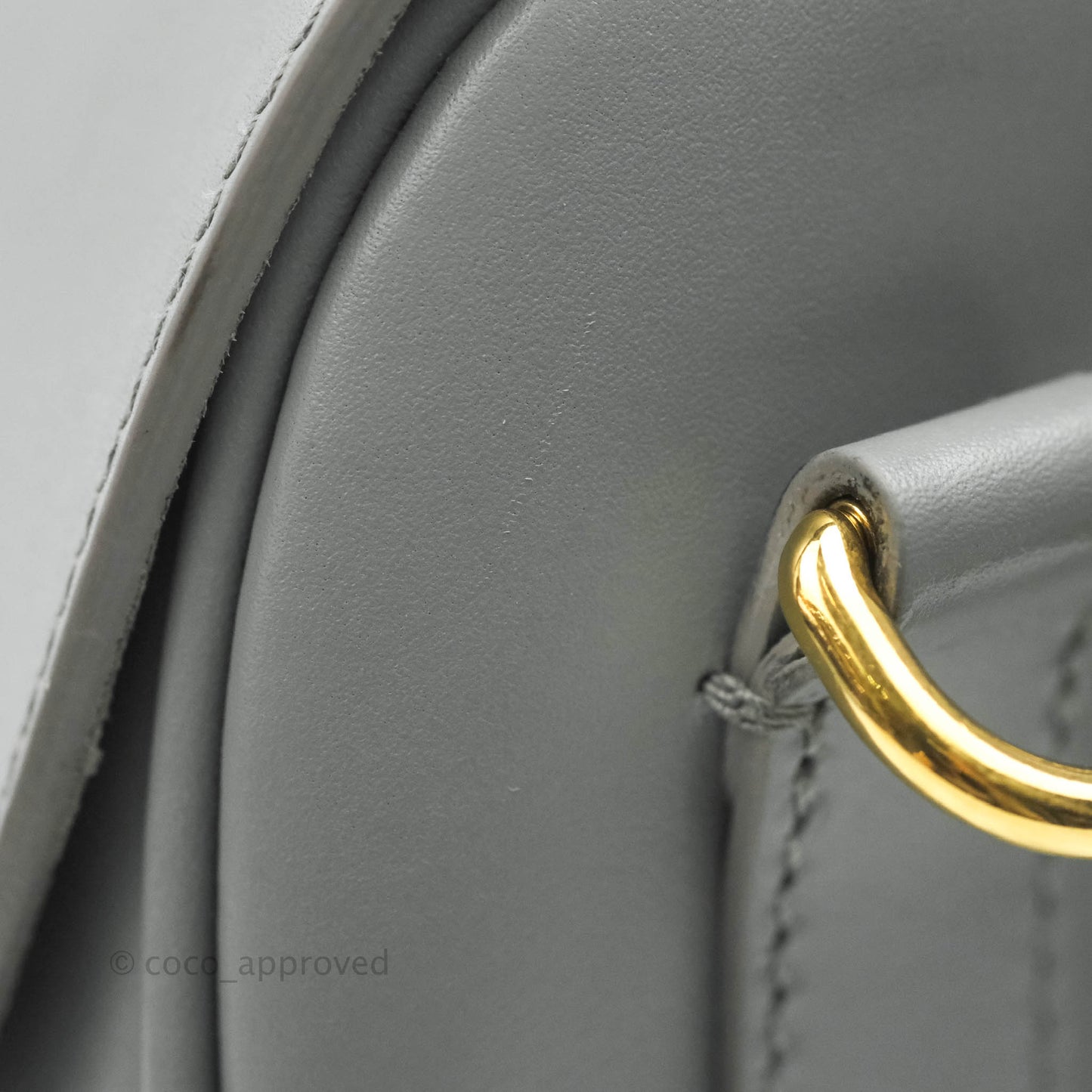 Christian Dior Box Calfskin Medium Bobby Flap Stone Grey
