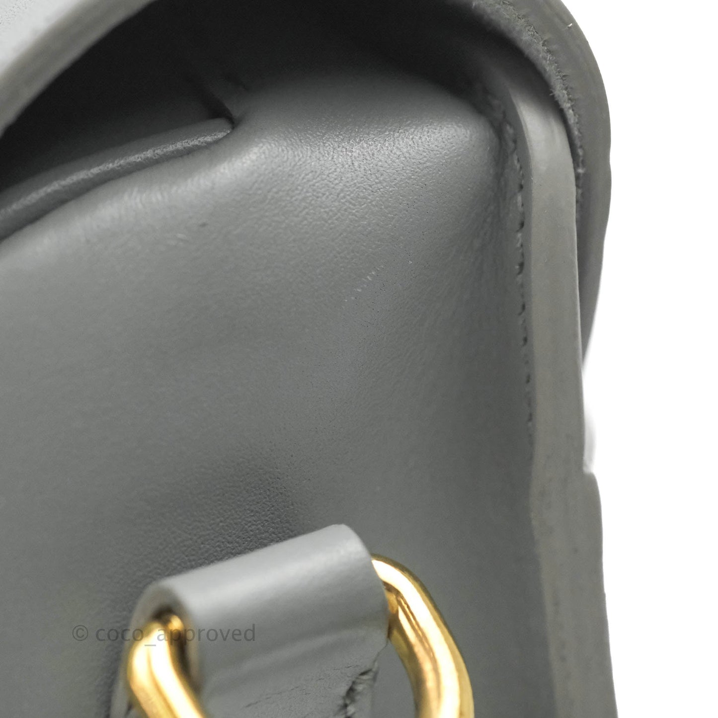 Christian Dior Box Calfskin Medium Bobby Flap Stone Grey
