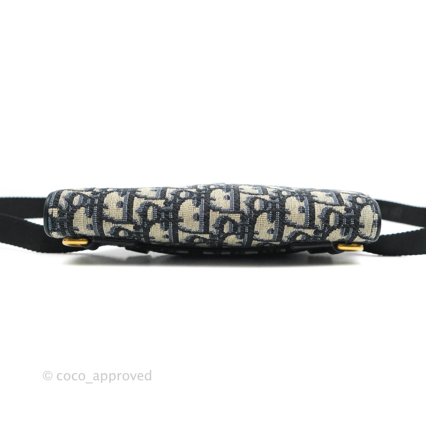 Christian Dior Blue Oblique Jacquard Saddle Belt Bag