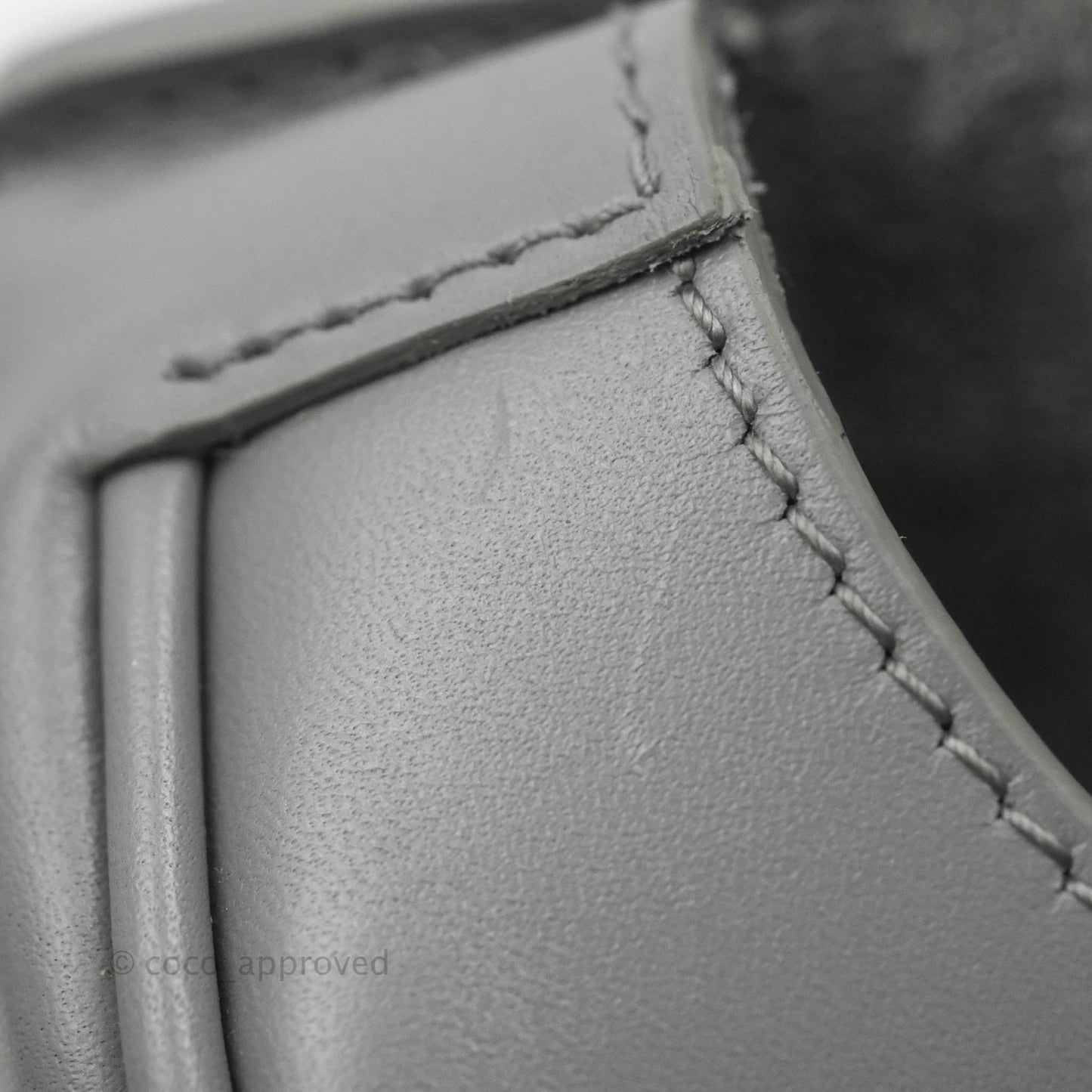 Christian Dior Box Calfskin Medium Bobby Flap Stone Grey