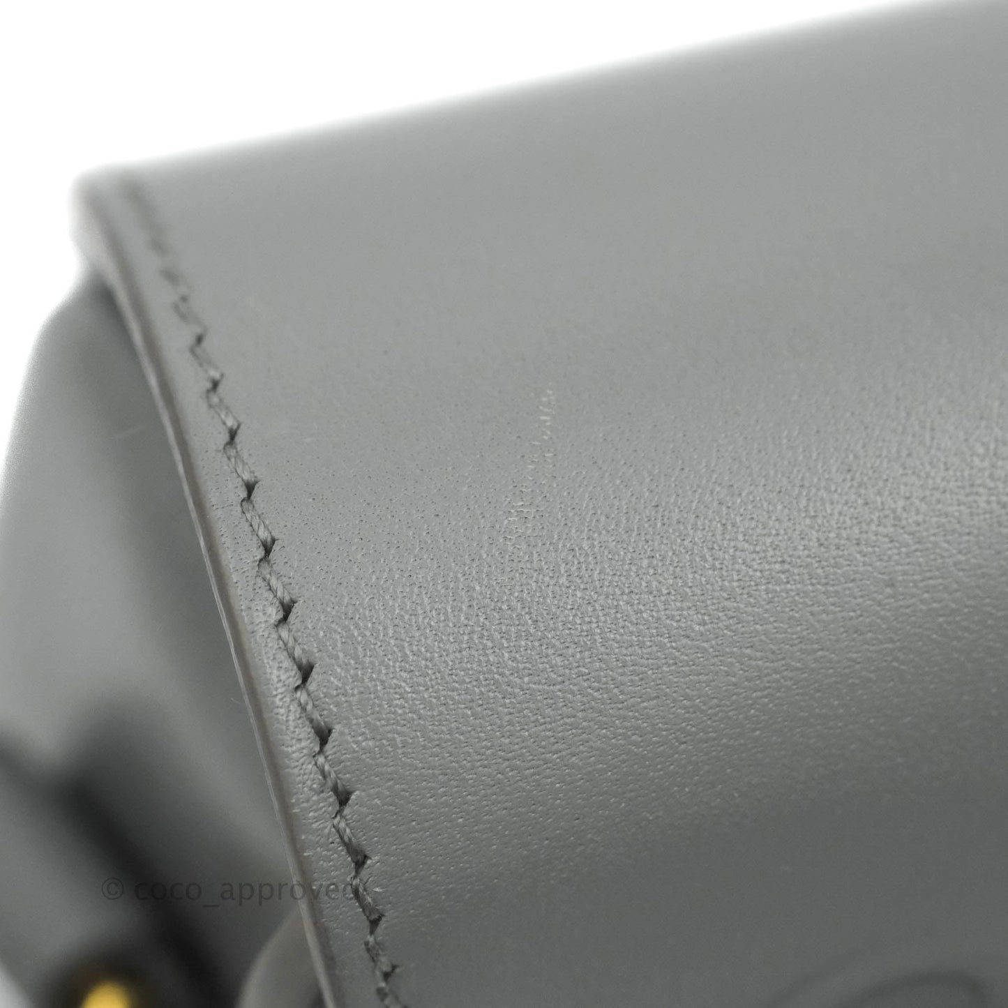 Christian Dior Box Calfskin Medium Bobby Flap Stone Grey