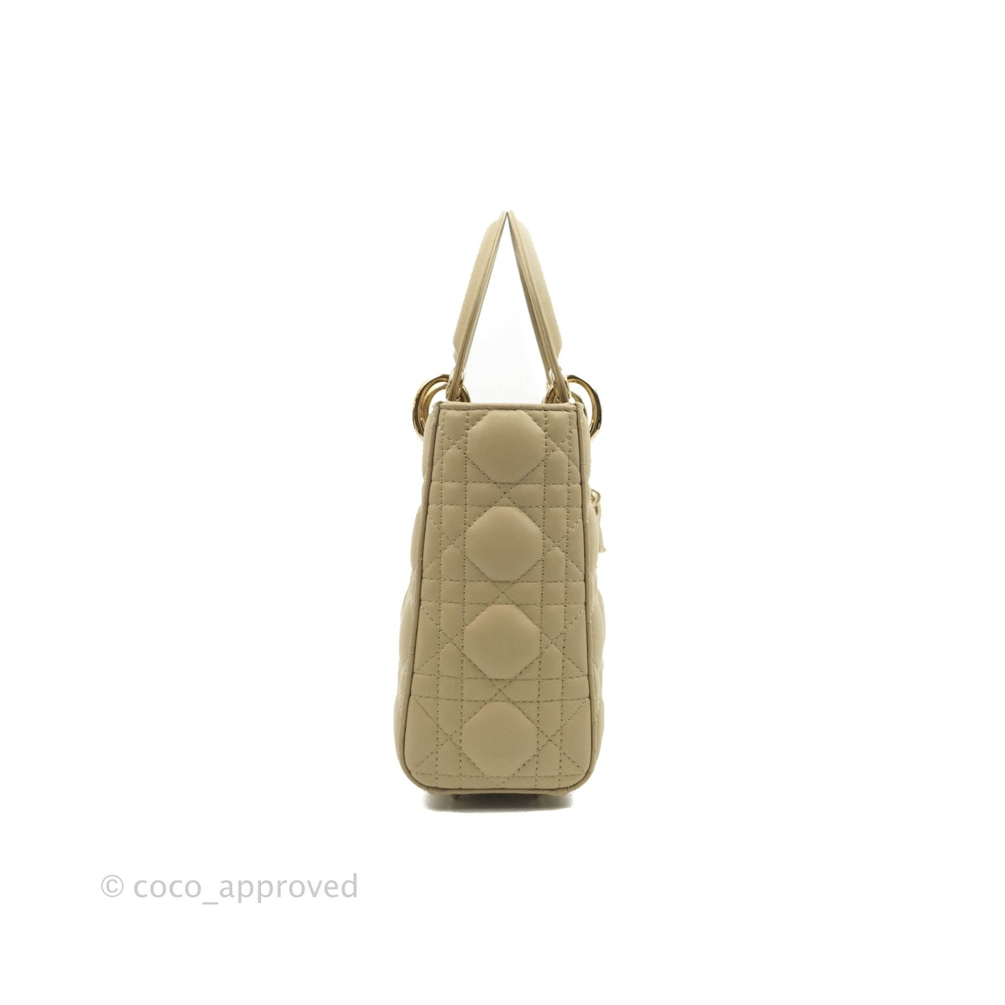 Christian Dior Lambskin My ABCDior Lady Dior Matte Beige Gold Hardware