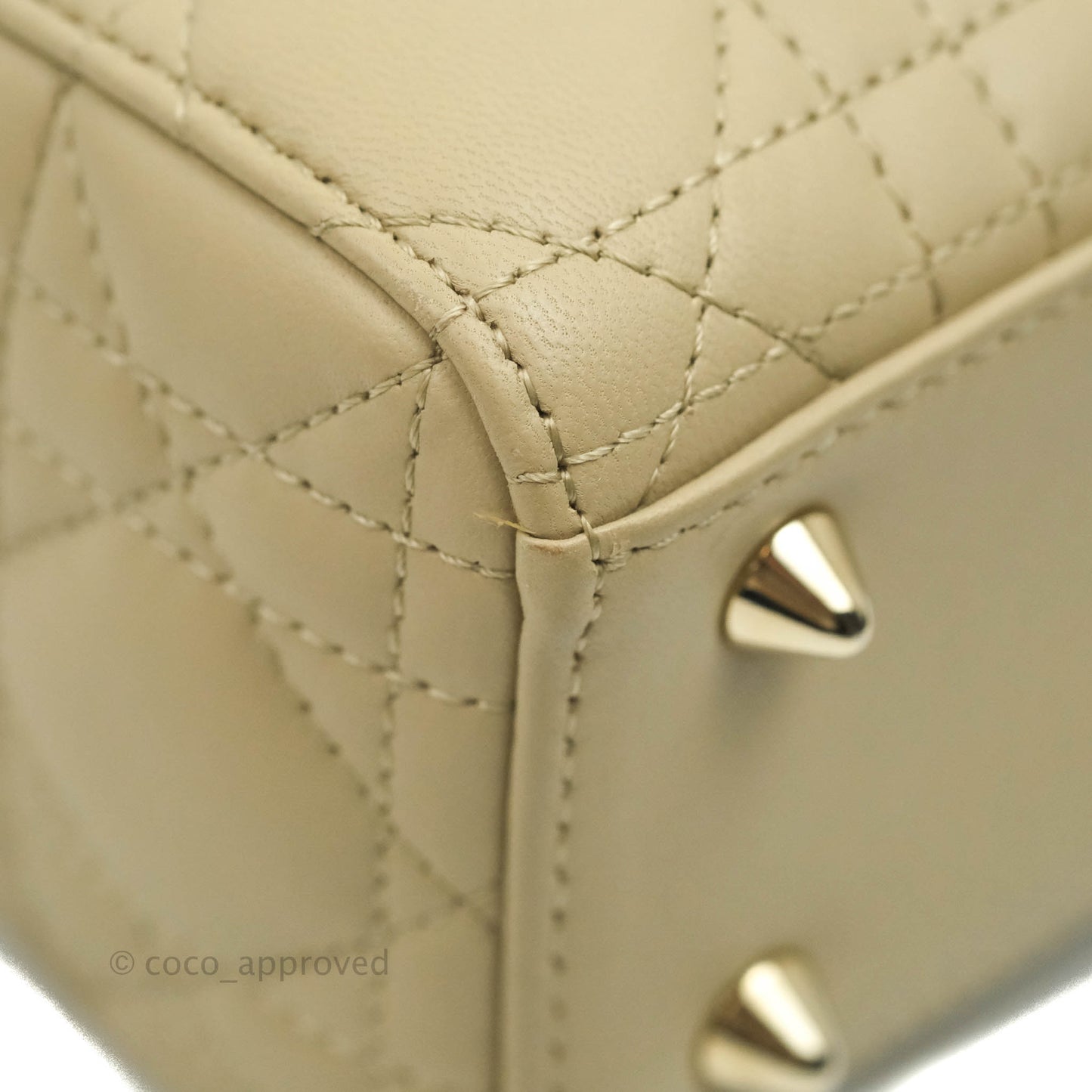 Christian Dior Lambskin My ABCDior Lady Dior Matte Beige Gold Hardware