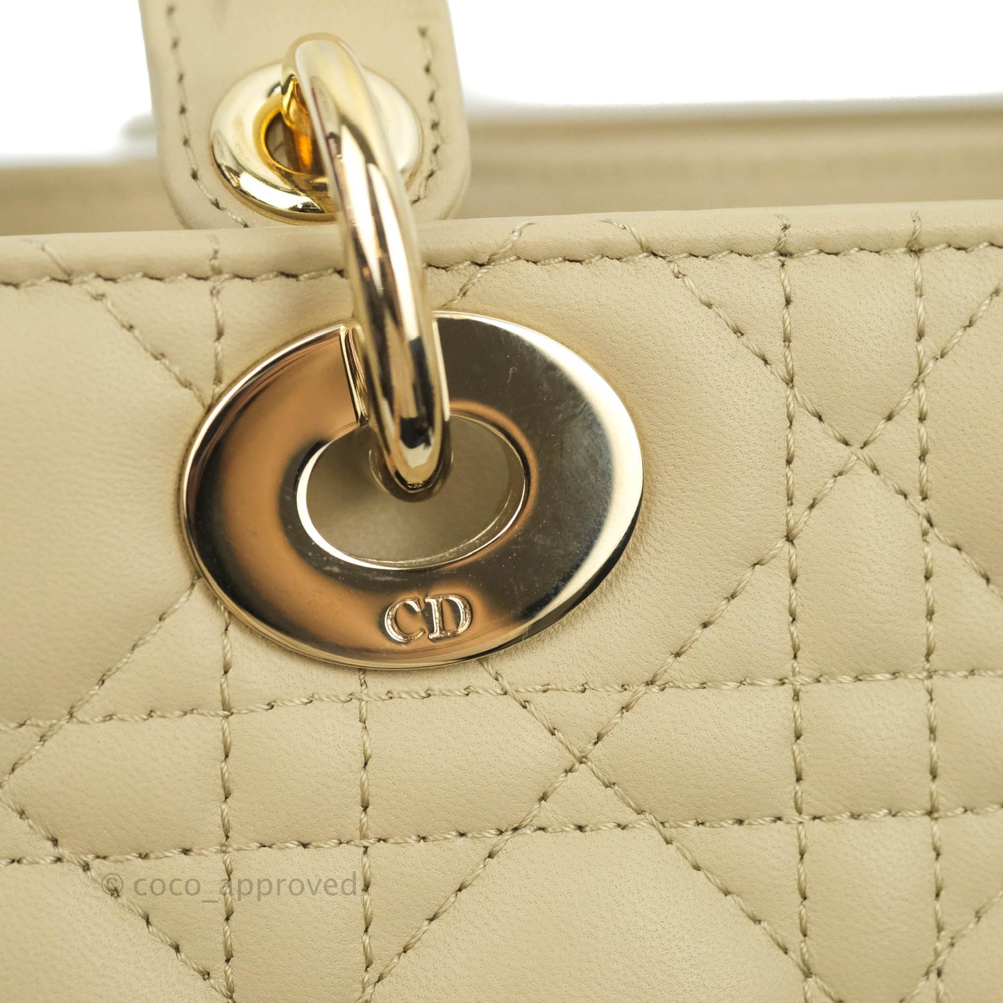Christian Dior Lambskin My ABCDior Lady Dior Matte Beige Gold Hardware