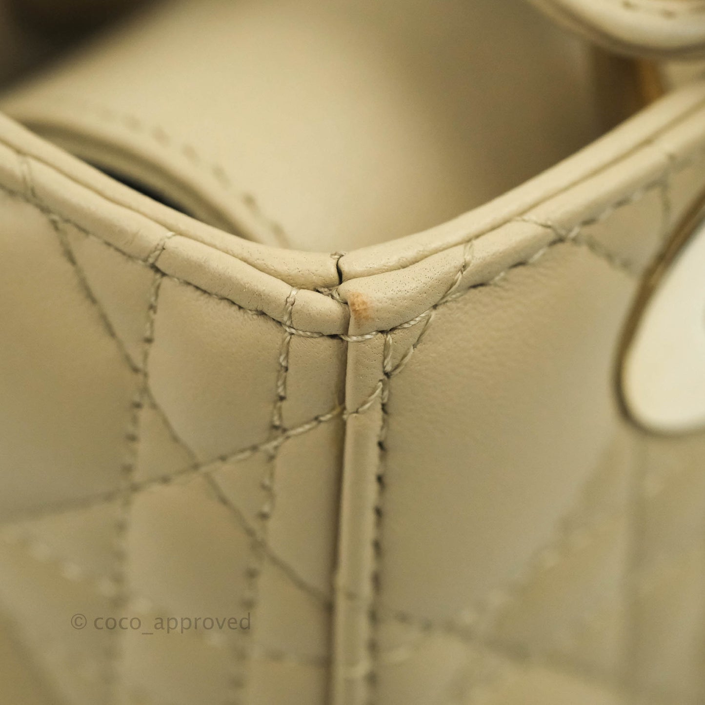 Christian Dior Lambskin My ABCDior Lady Dior Matte Beige Gold Hardware