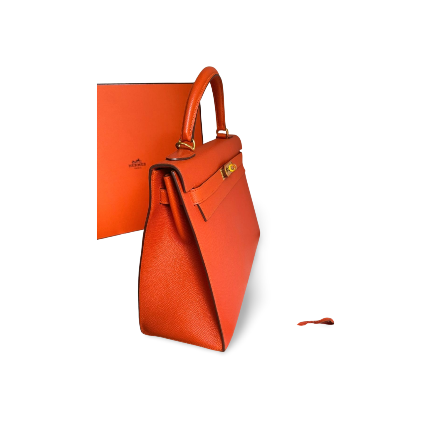 Hermes Orange Kelly 32 Sellier Bag in Epsom Leather with Gold Hardware