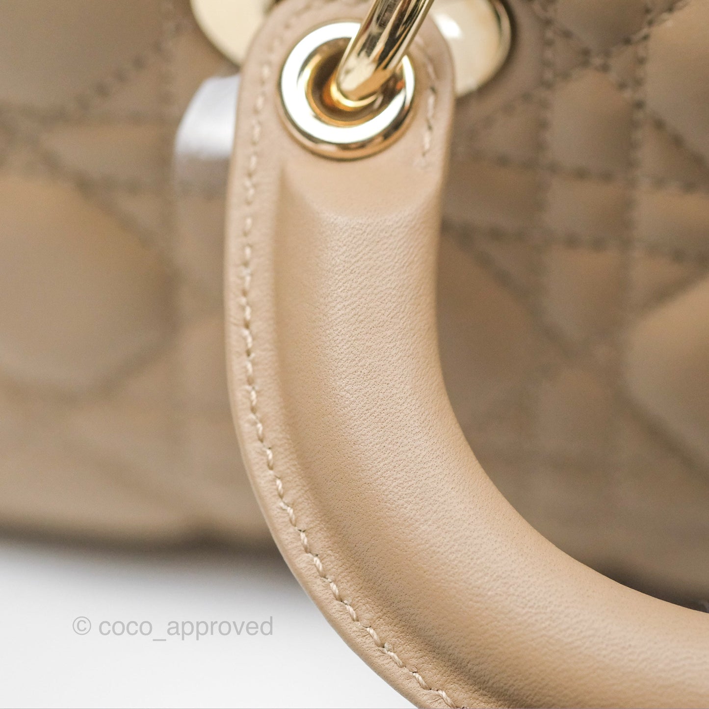 Dior Small Lady D-Joy Bag Beige Lambskin Cannage Gold Hardware