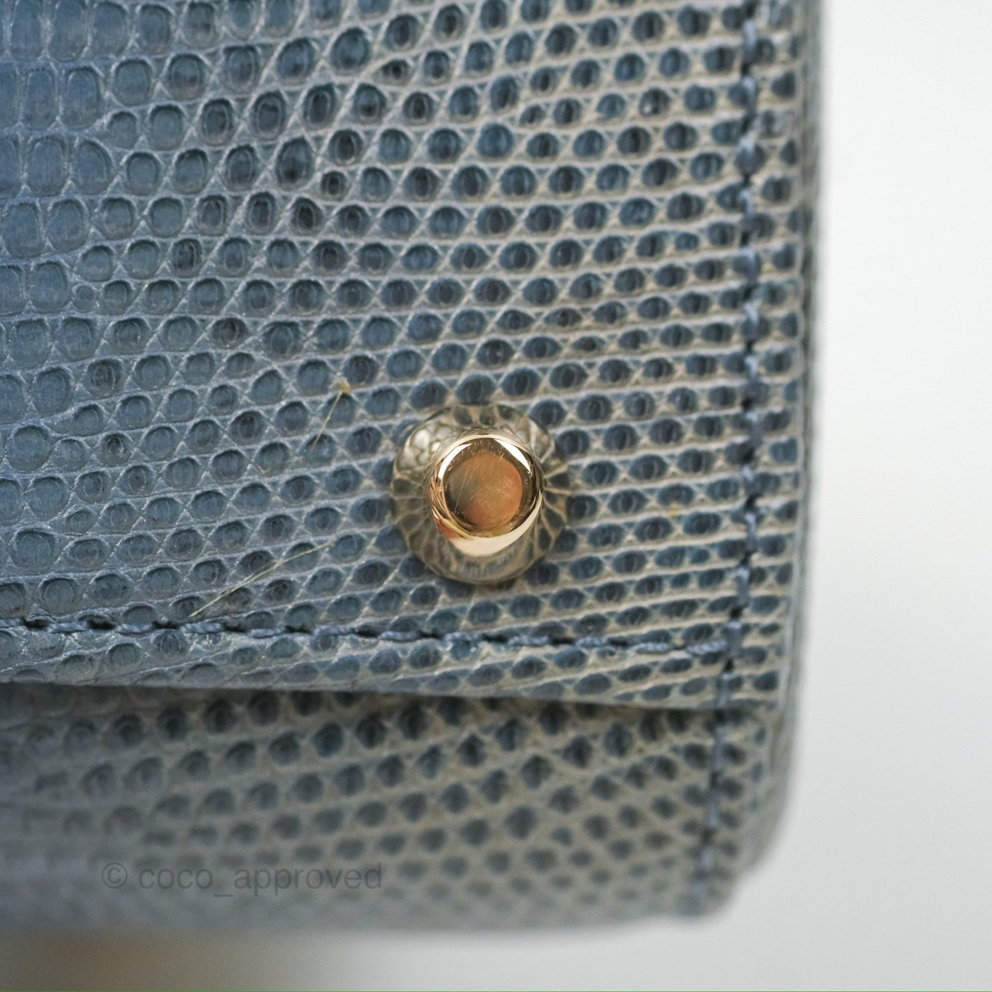 Christian Dior Mini Lady Dior Ombre Blue Lizard Gold Hardware