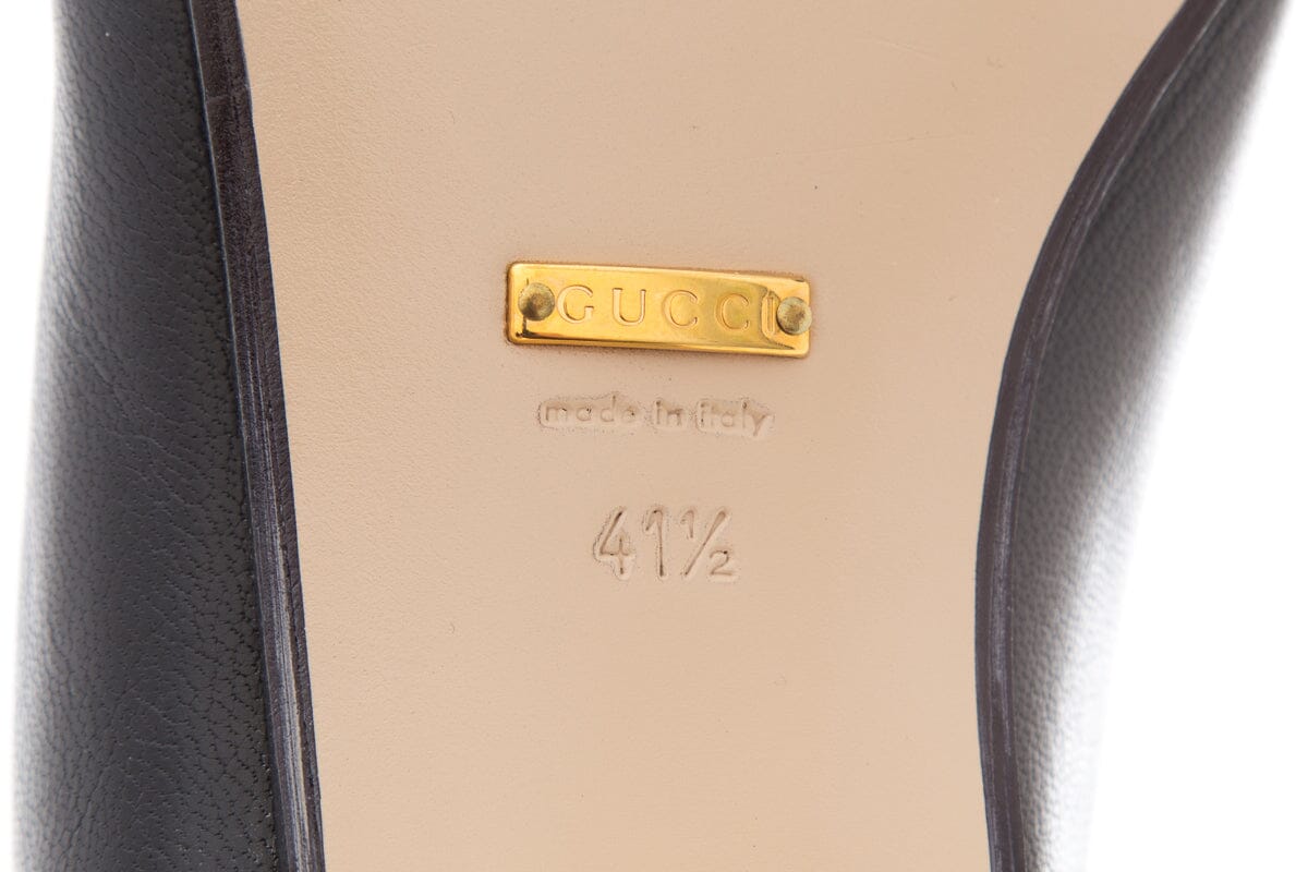 Gucci Black Horsebit & Rhinestone Detail Loafers SZ 41.5