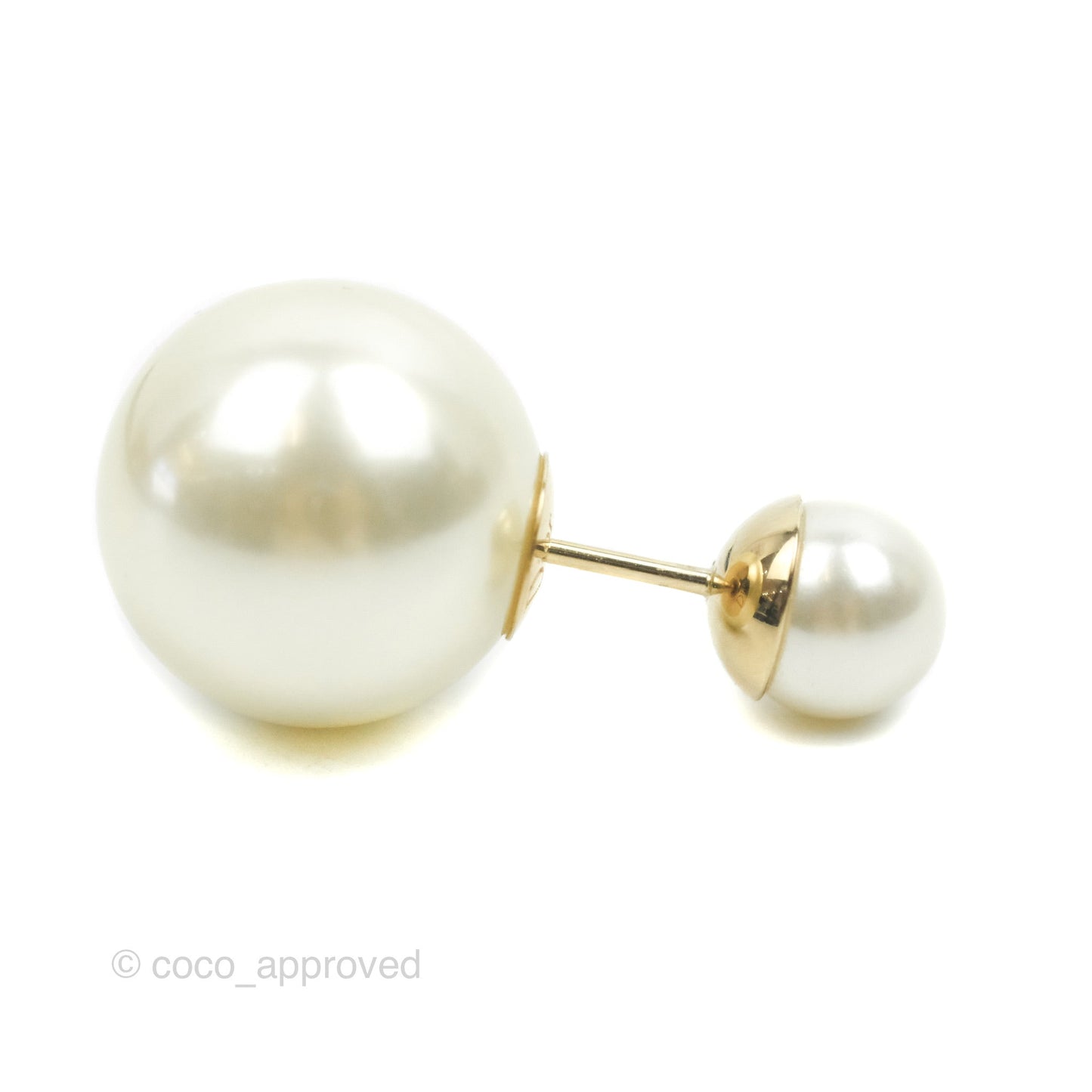 Christian Dior Tribales Pearl Earrings Gold Tone