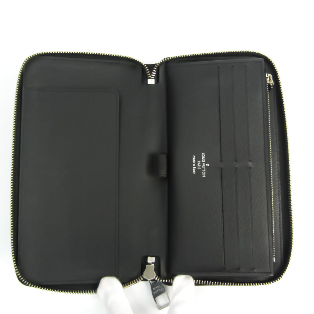 Louis Vuitton Black Leather Zippy organizer wallet accessories