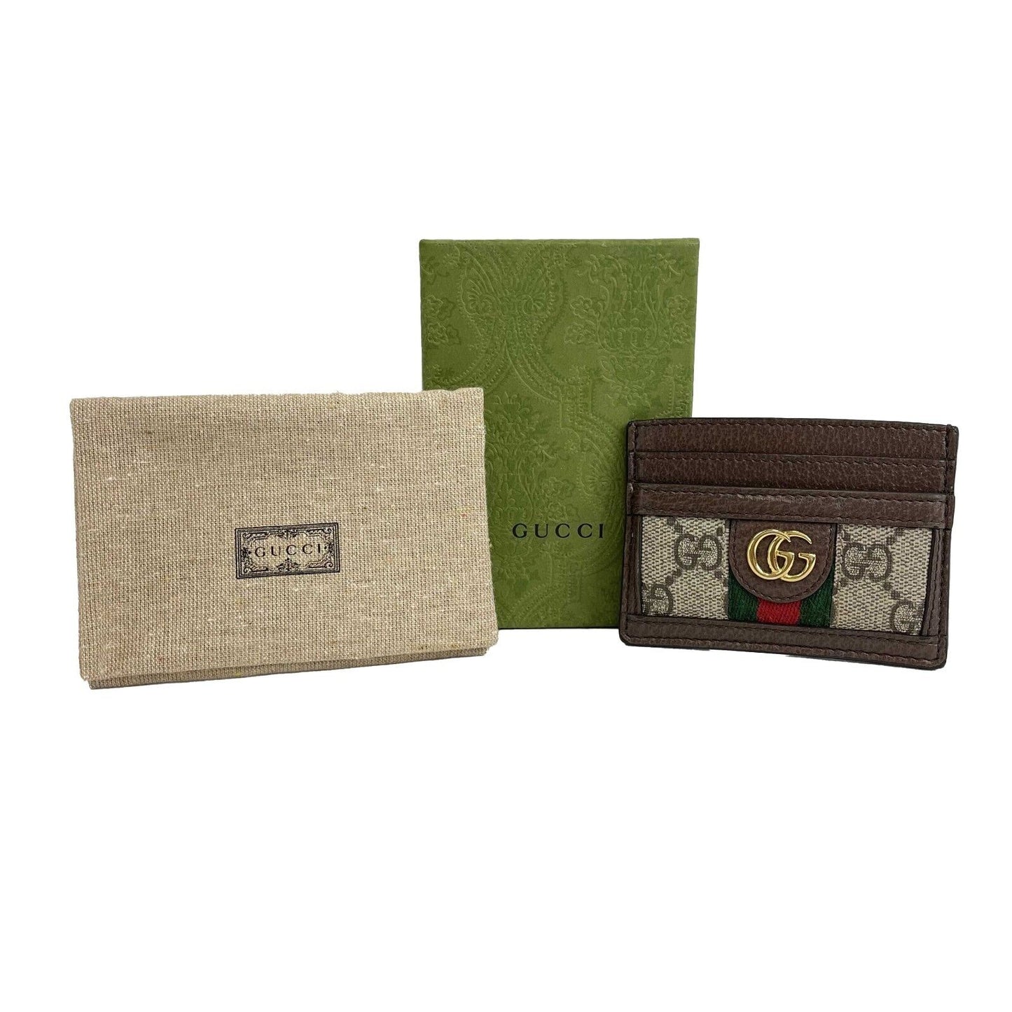 GUCCI - Ophidia GG Brown Card Case - Full Kit