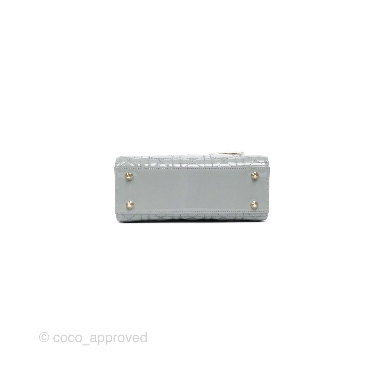 Christian Dior Lady Dior Grey Patent Gold Hardware