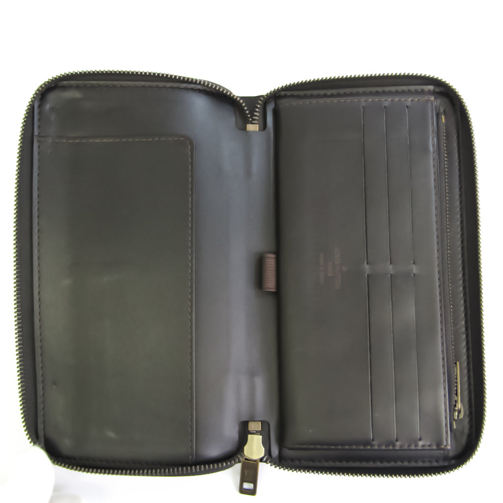 Louis Vuitton Brown Leather Zippy organizer wallet accessories