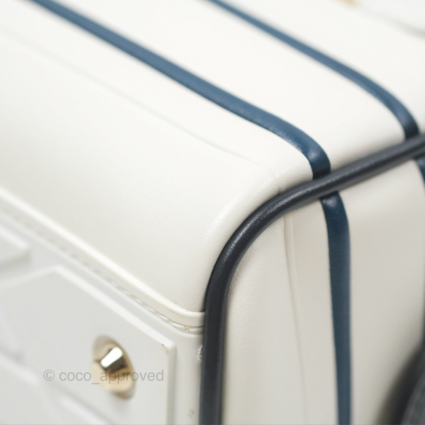 Dior Small Dior Vibe Zip Bowling Bag White Navy