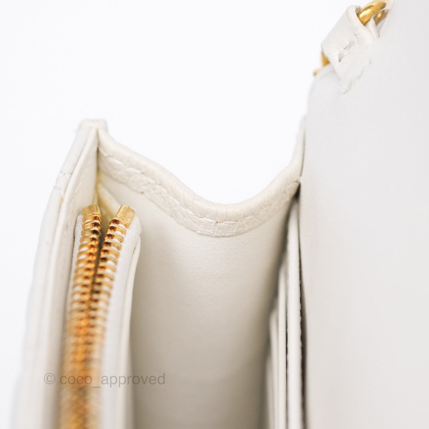 Dior Caro Pouch With Chain Latte Supple Cannage Calfskin