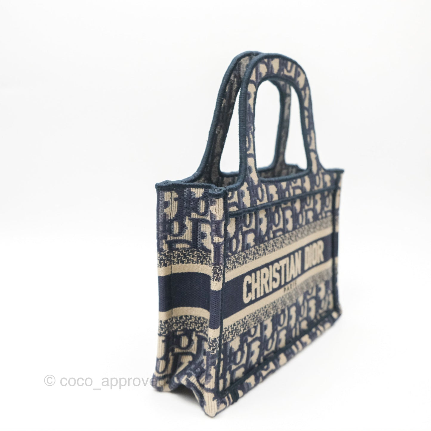 Dior Mini Book Tote Blue Oblique Canvas