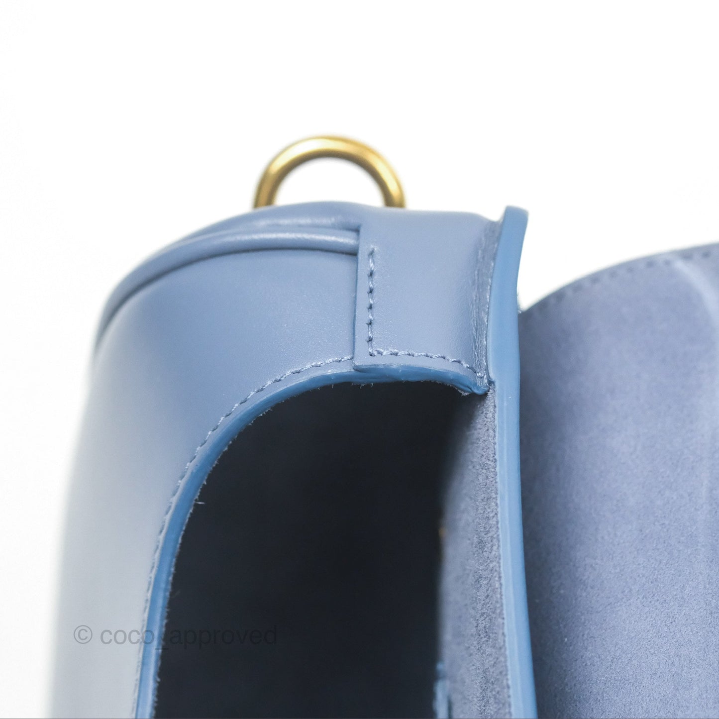 Christian Dior Medium Bobby Bag Blue Calfskin Gold Hardware