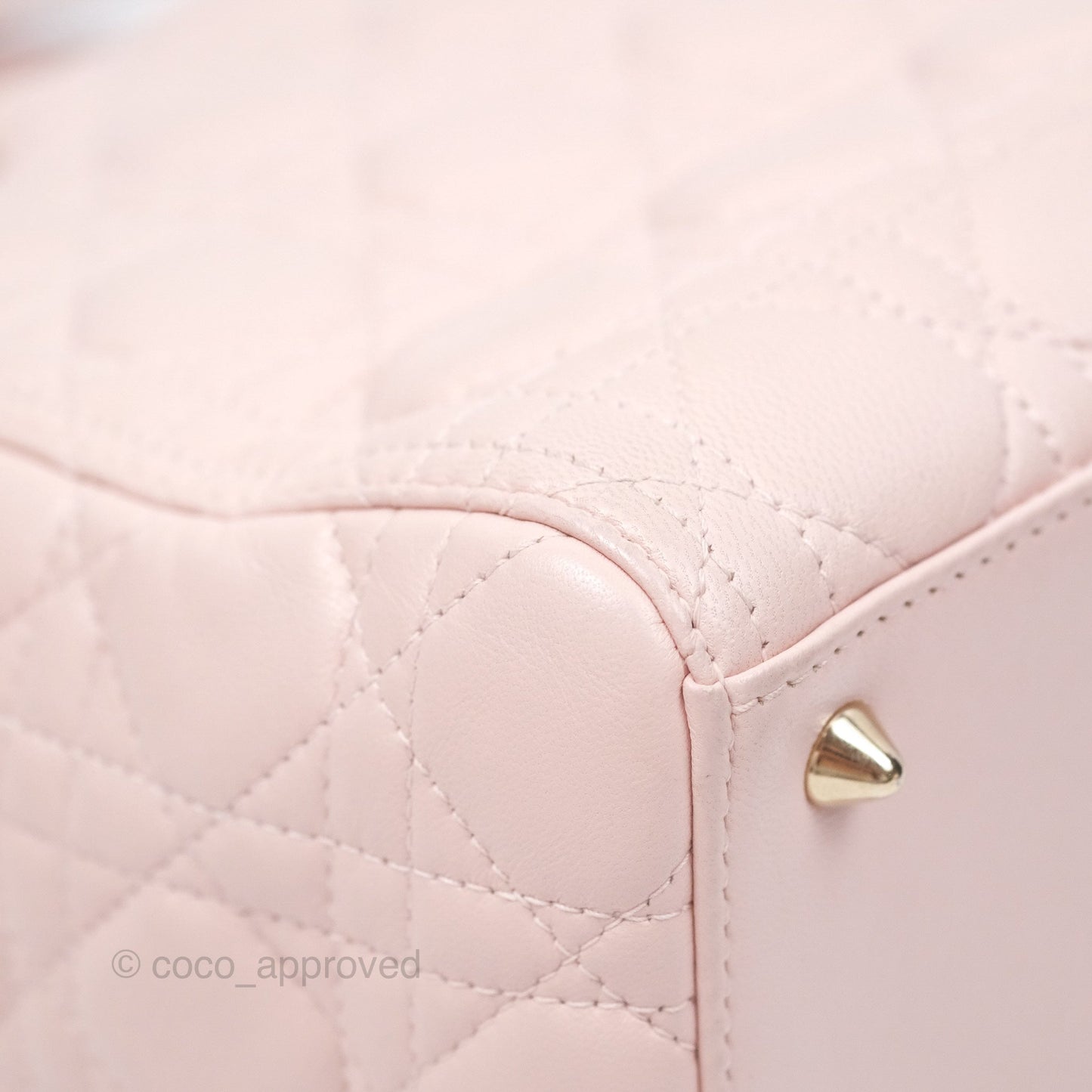 Christian Dior Medium Lady Dior Pink Lambskin Gold Hardware