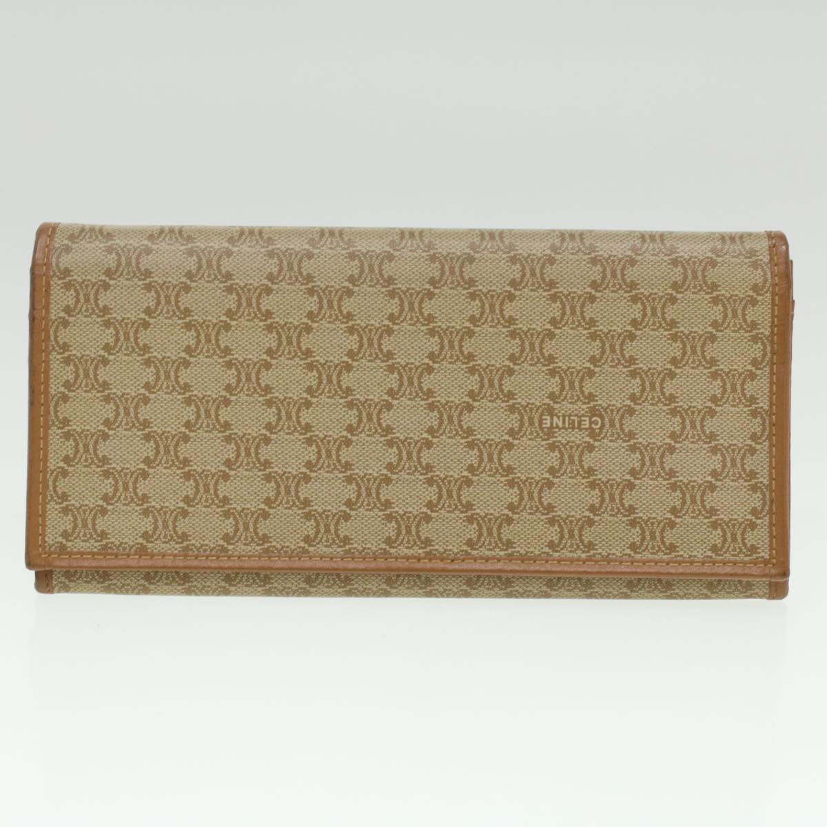 Celine Macadam Canvas Wallet PVC Leather 3Set Brown Beige 36792