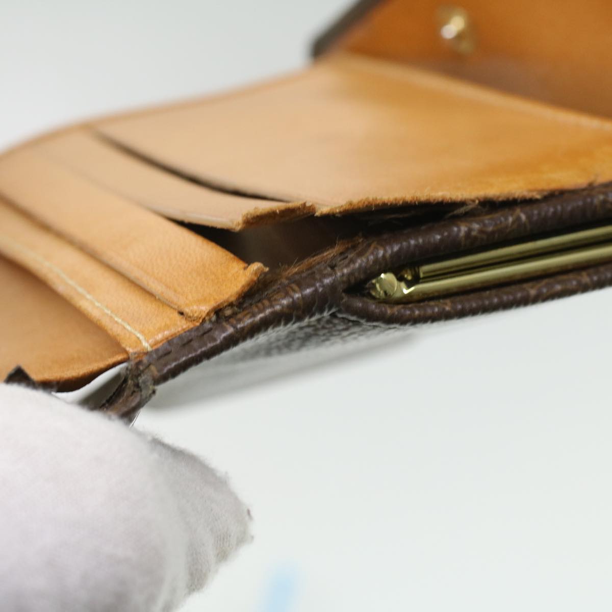 Celine Macadam Canvas Wallet PVC Leather 3Set Brown Beige 36792