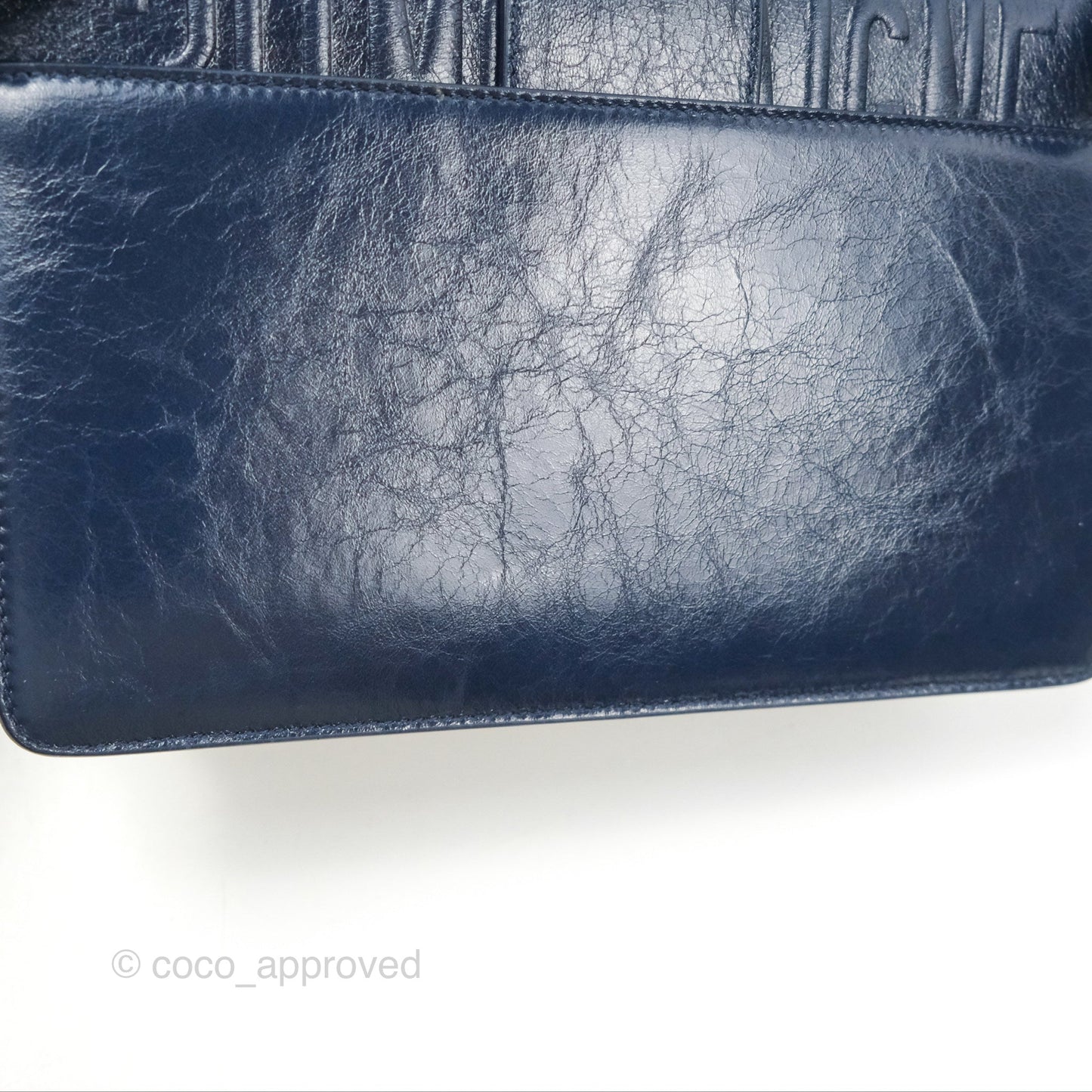 Dior 30 Montaigne Bag Navy Shiny Crinkled Lambskin