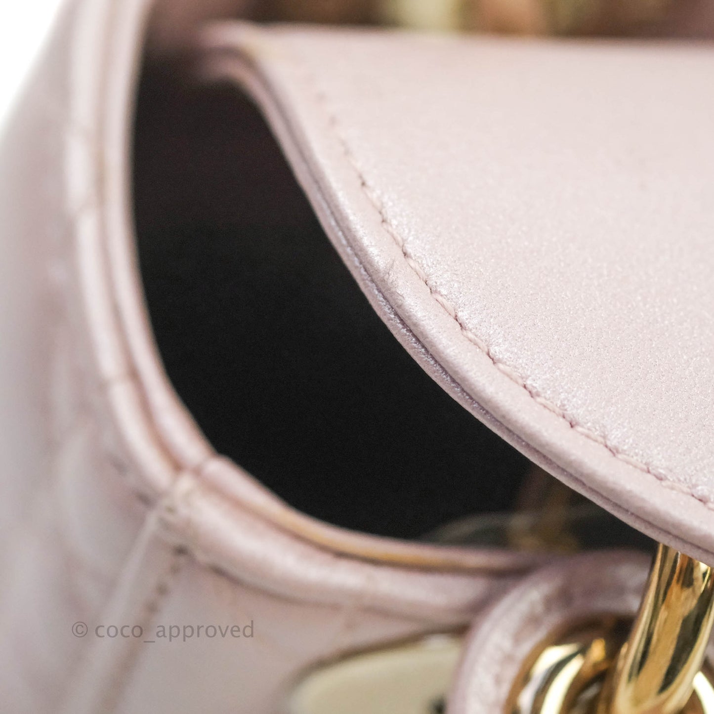 Christian Dior Calfskin Cannage Mini Lady Dior Light Pink