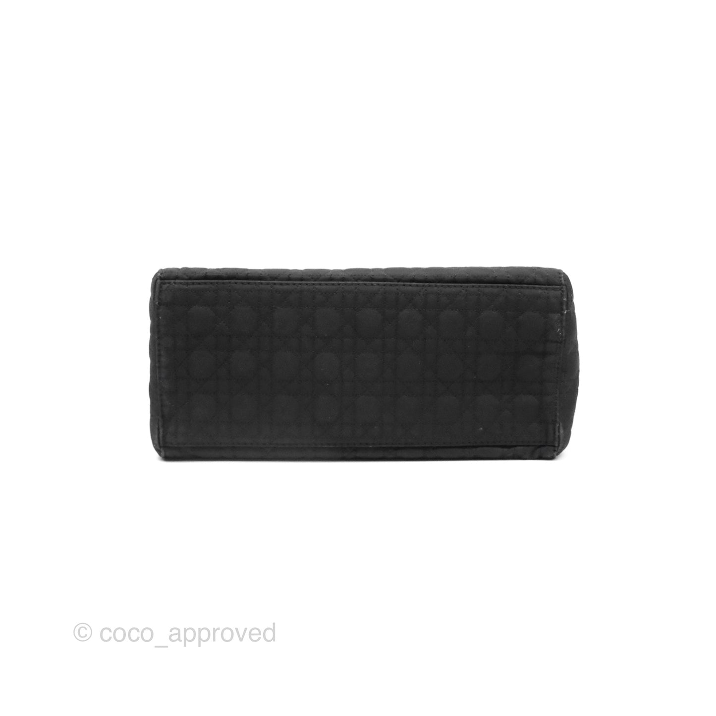 Christian Dior Vintage Medium Cannage Fabric Black Lady Dior Gold Hardware