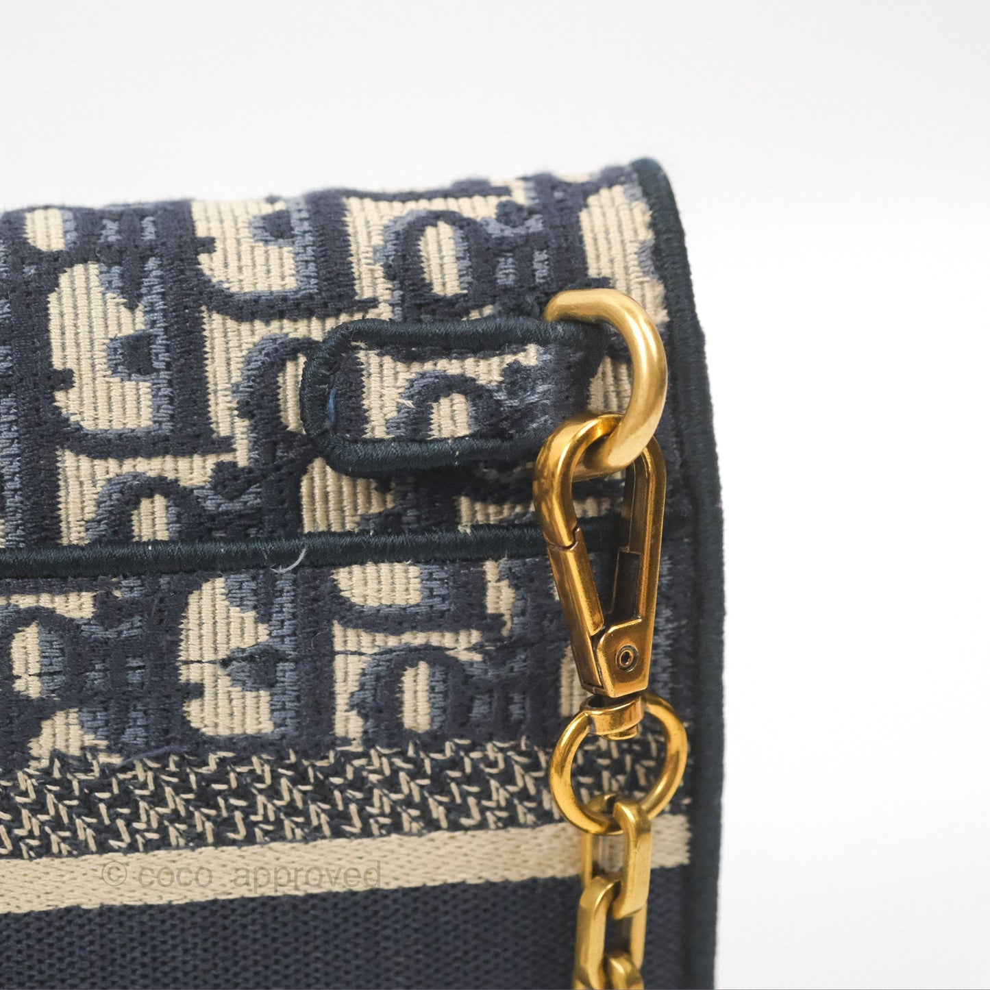 Christian Dior Navy Oblique Slim Saddle Pouch