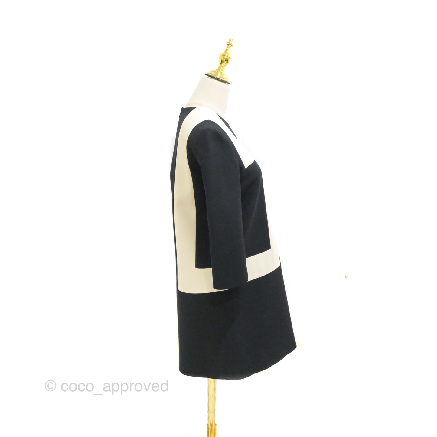 Christian Dior Black White Wool Silk Dress 2019AW Size 34