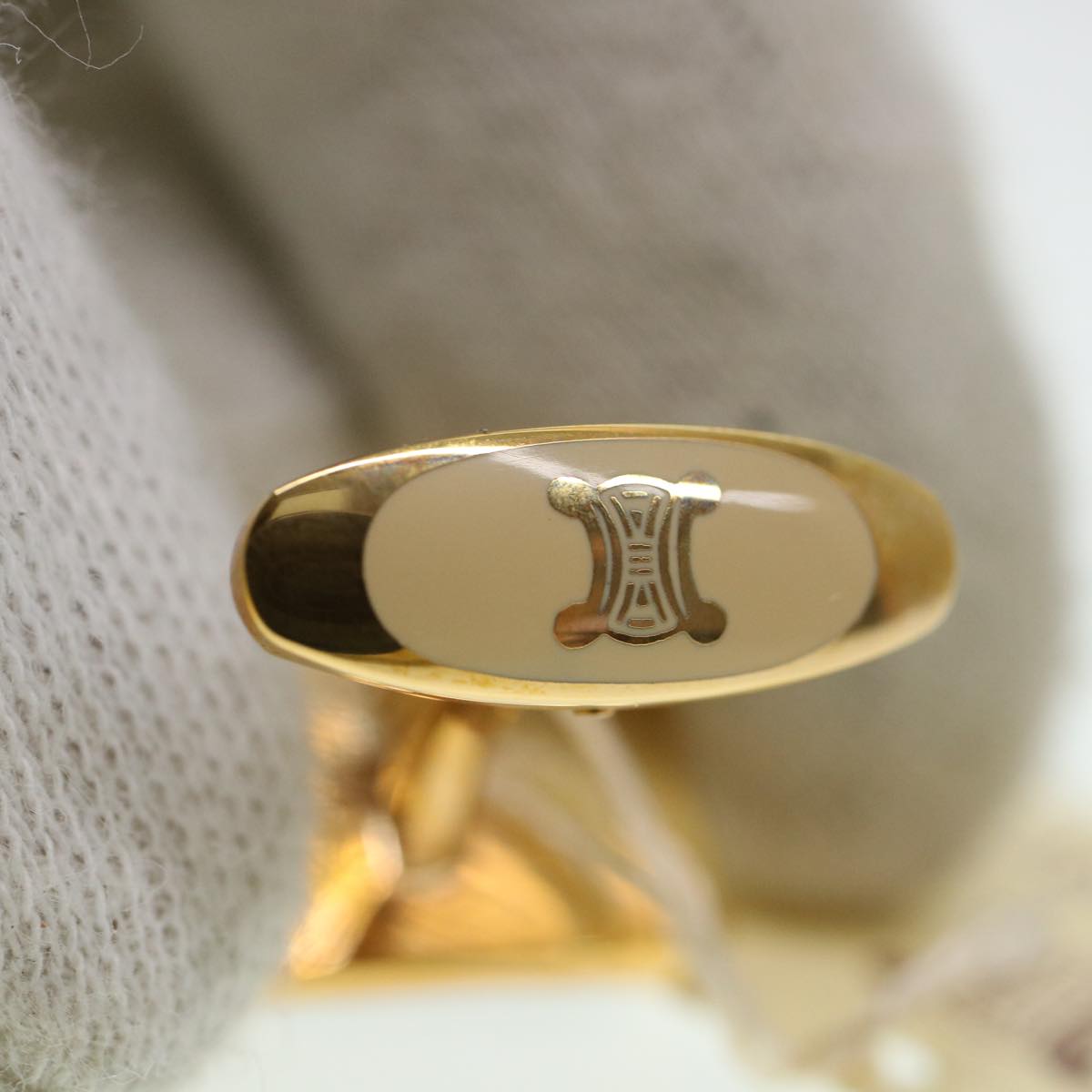 Celine Nek Tie Pin Cuffs Silver 38831