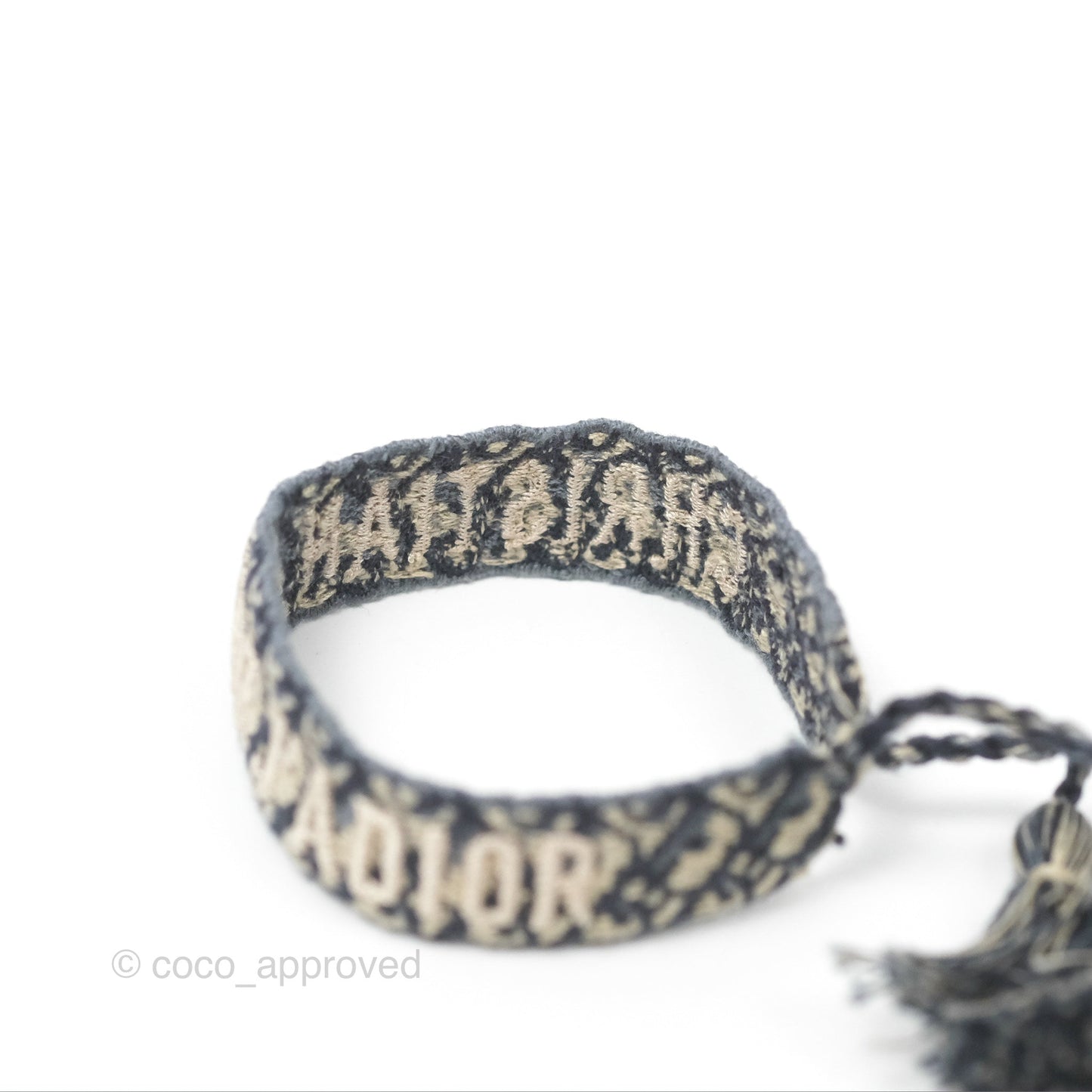 Christian Dior Bracelet Set Navy Blue Dior Oblique Embroidery