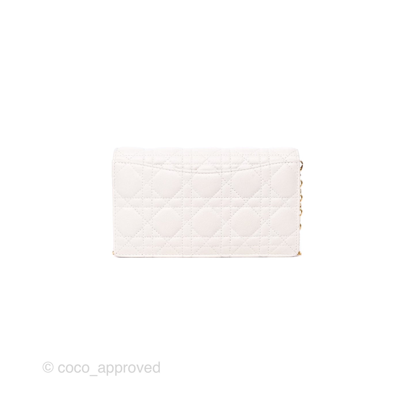 Dior Caro Pouch With Chain Latte Supple Cannage Calfskin
