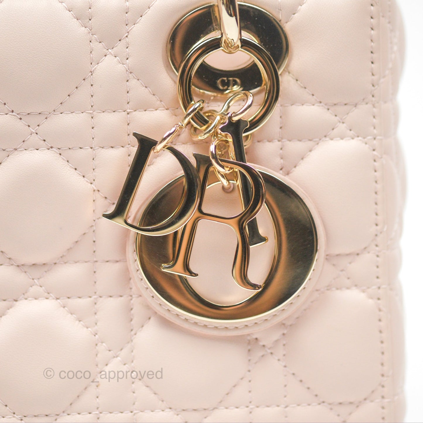 Christian Dior My ABCDior Lady Dior Pale Pink Cannage Lambskin Gold Hardware