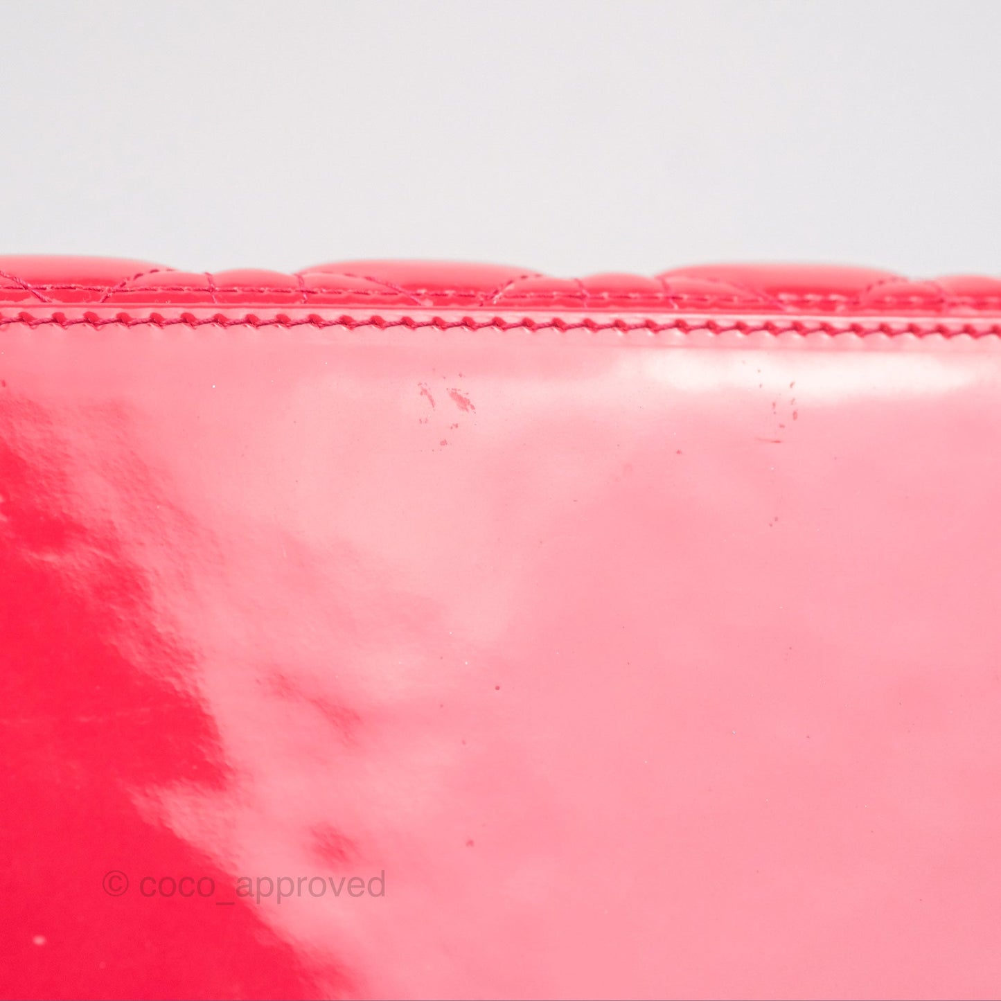 Christian Dior Medium Lady Dior Red Patent Silver Hardware