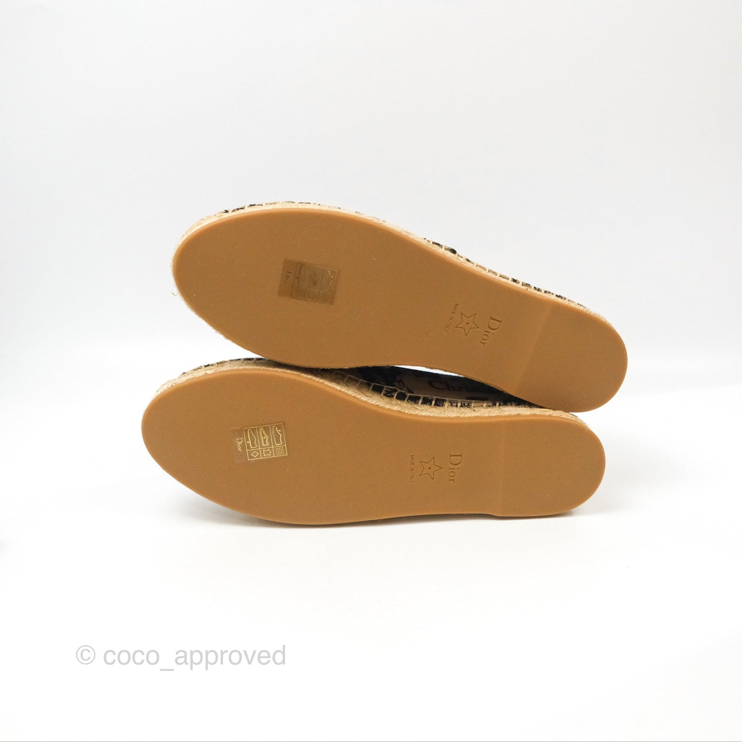Dior Granville Espadrille Plan De Paris Beige Black Size 37.5