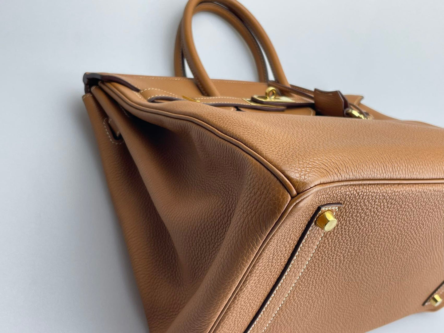 Hermes Birkin 35 in gold vintage Togo leather
