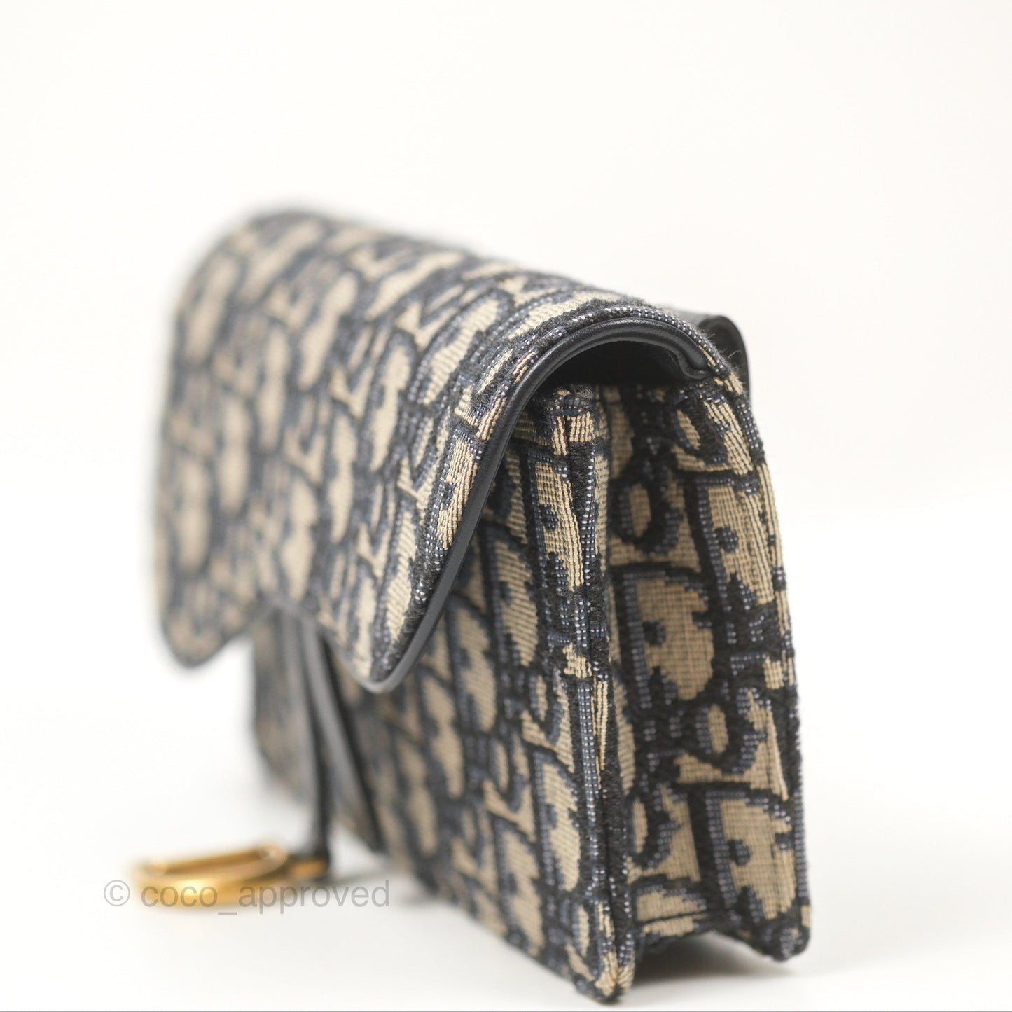 Christian Dior Blue Dior Oblique Jacquard Saddle Belt Pouch