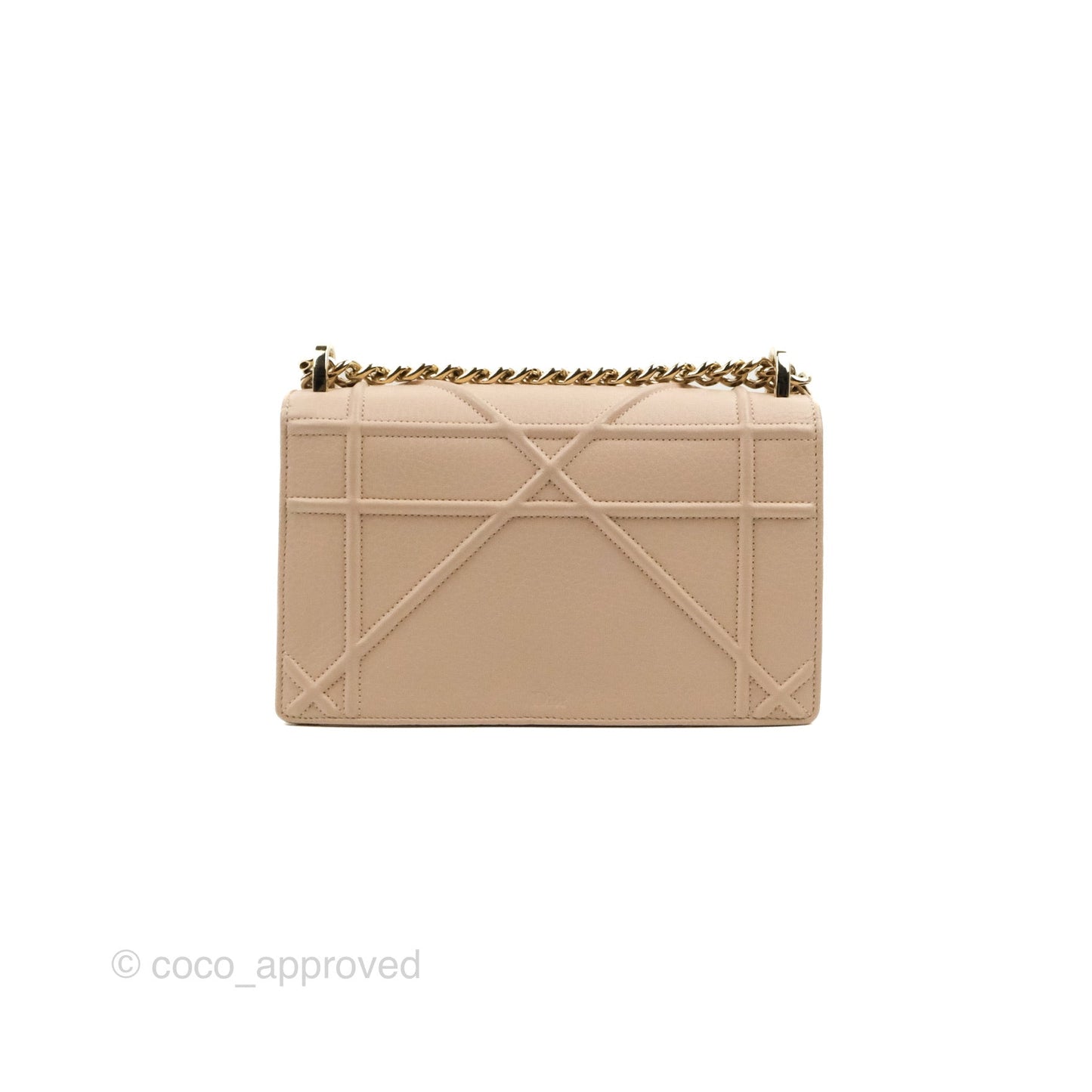 Christian Dior Small Diorama Calfskin Flap Bag Nude Pink Gold Hardware