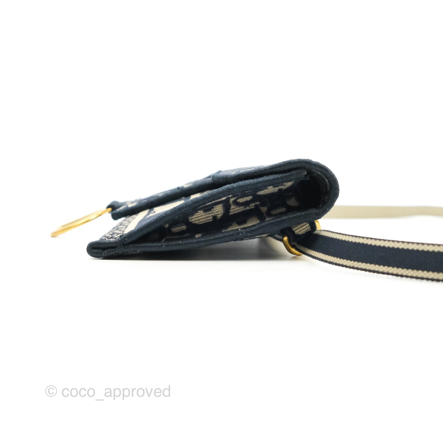 Christian Dior Navy Oblique Slim Saddle Pouch