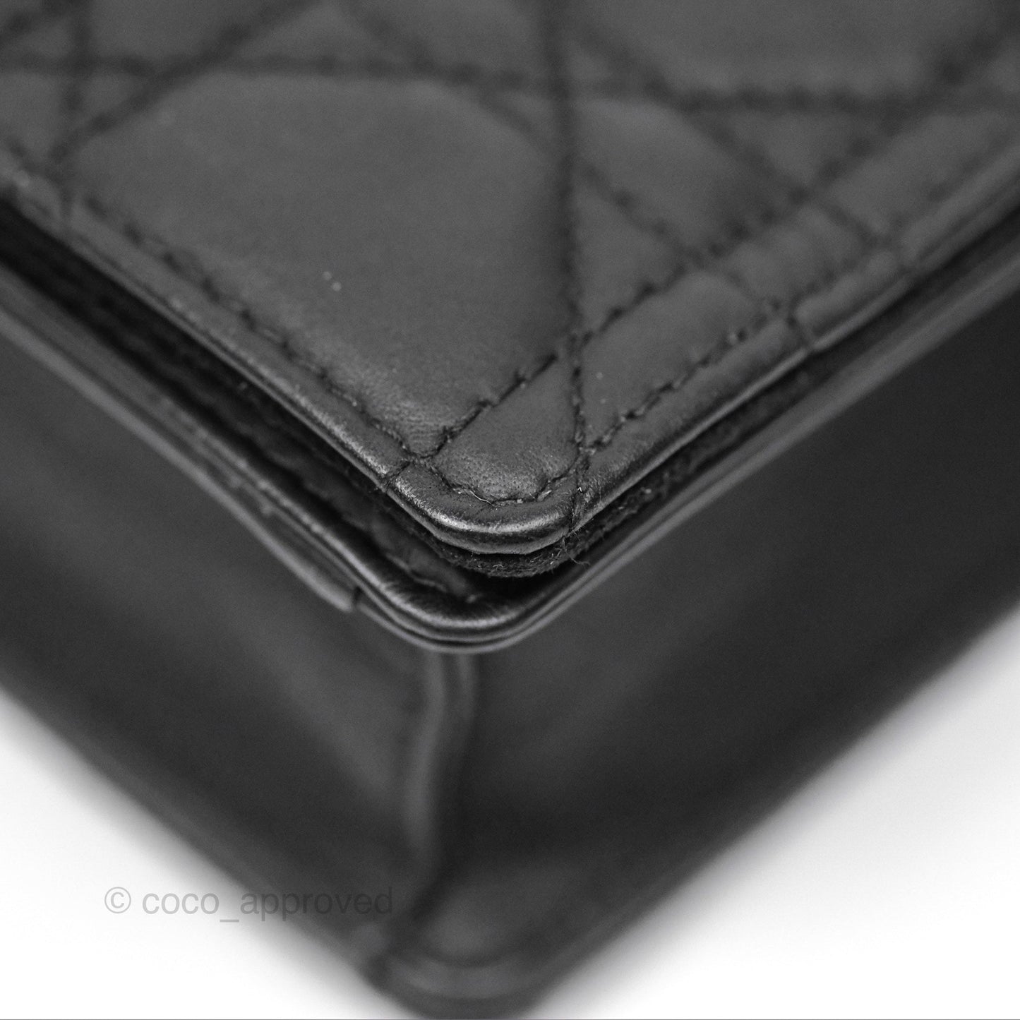 Christian Dior Lady Dior Small Clutch with Chain Lambskin So Black